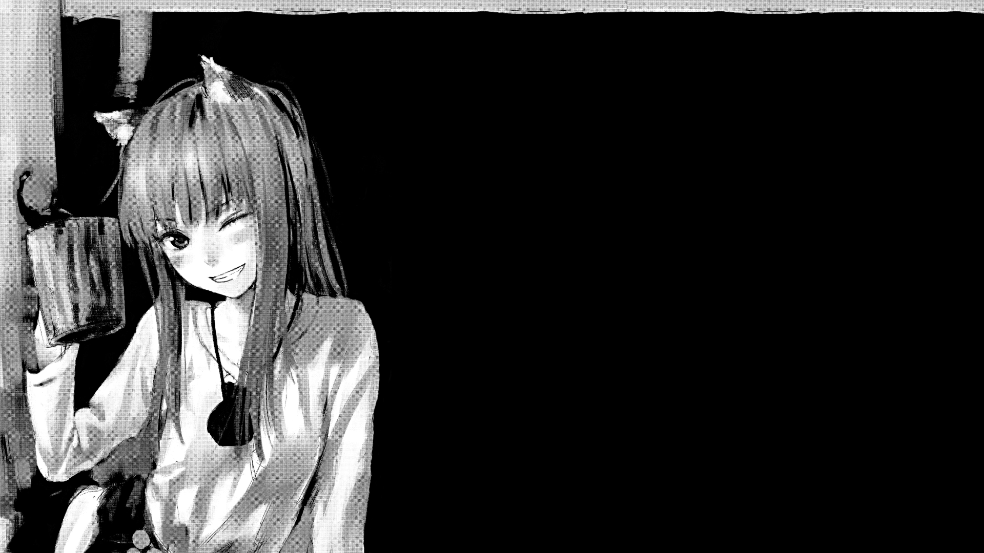 Holo from Spice and Wolf holding a mug HD Wallpaper