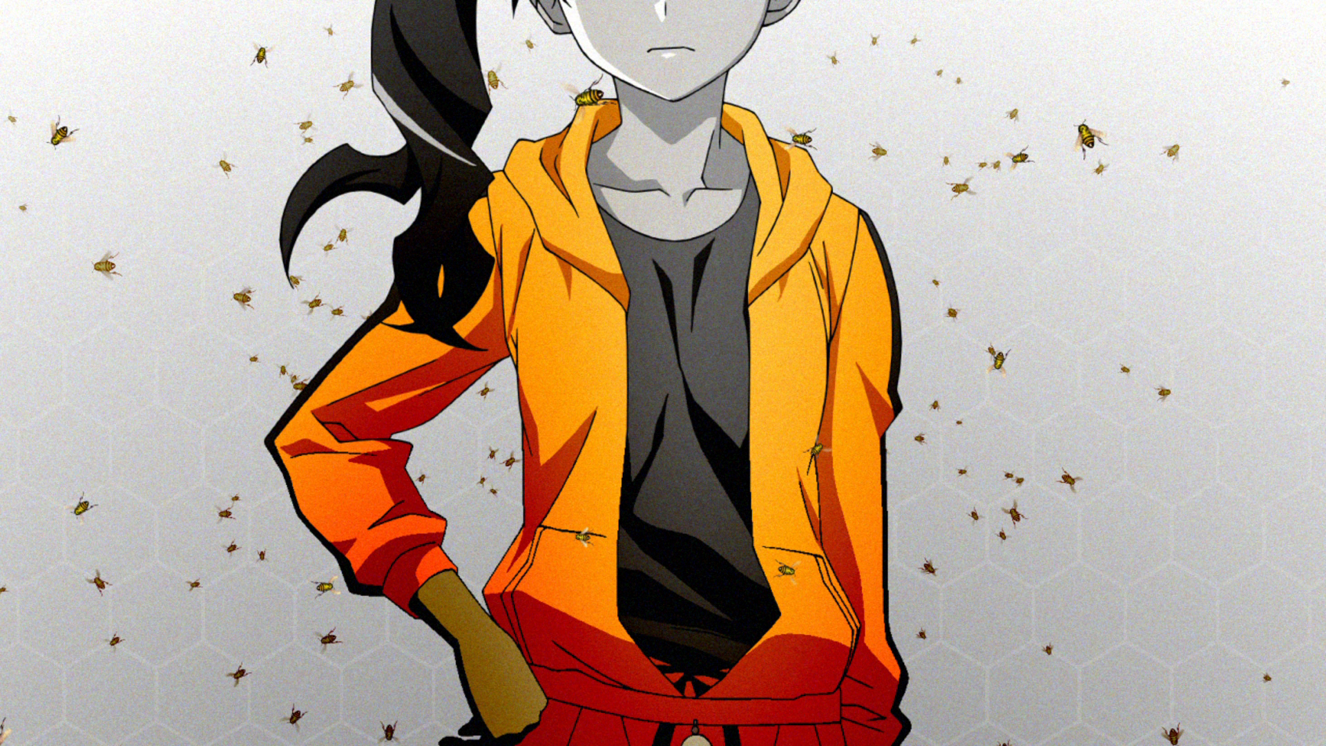 Araragi Karen from Monogatari Series illustration HD Wallpaper