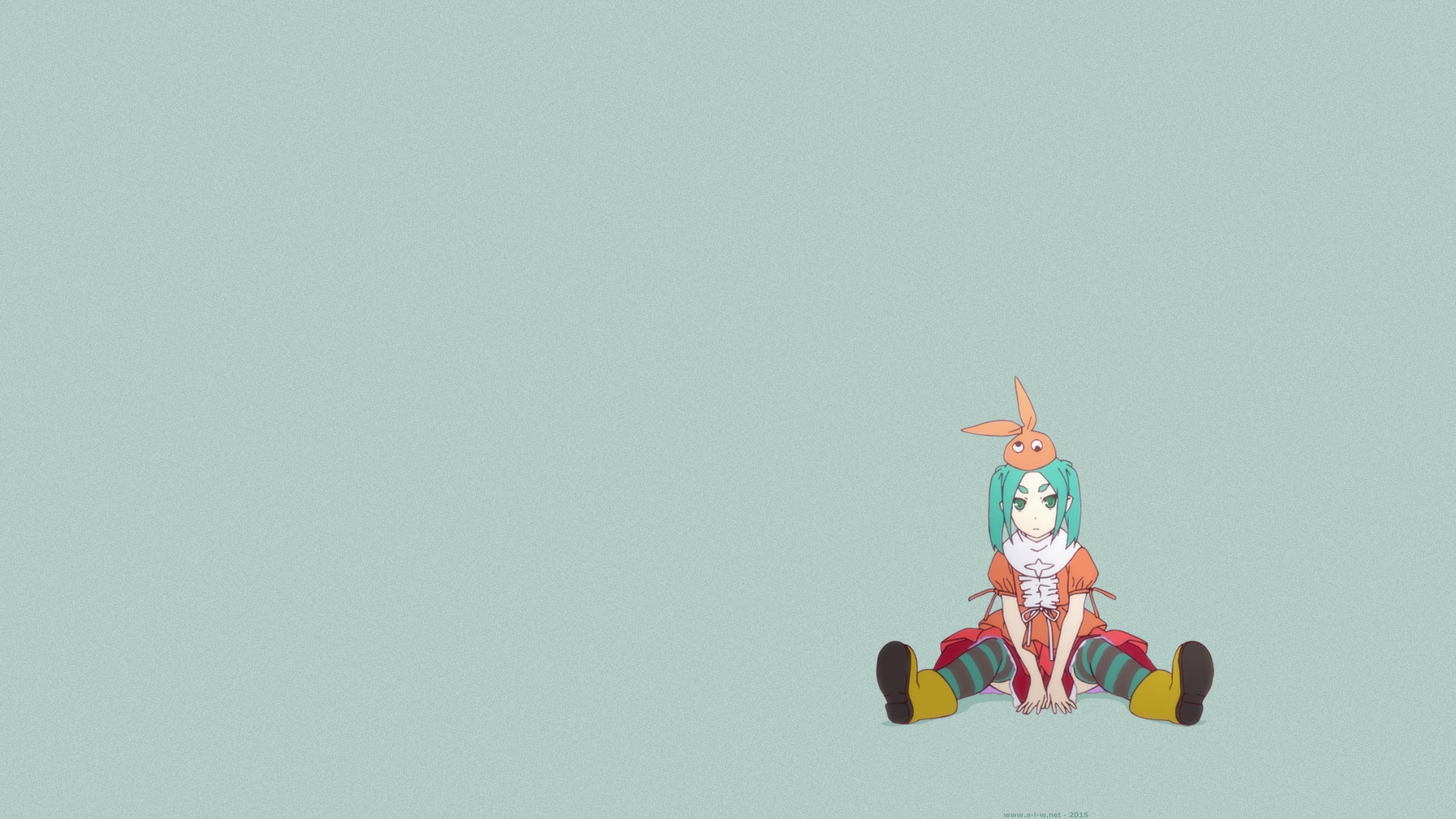 Ononoki Yotsugi from Monogatari Series sitting HD Wallpaper