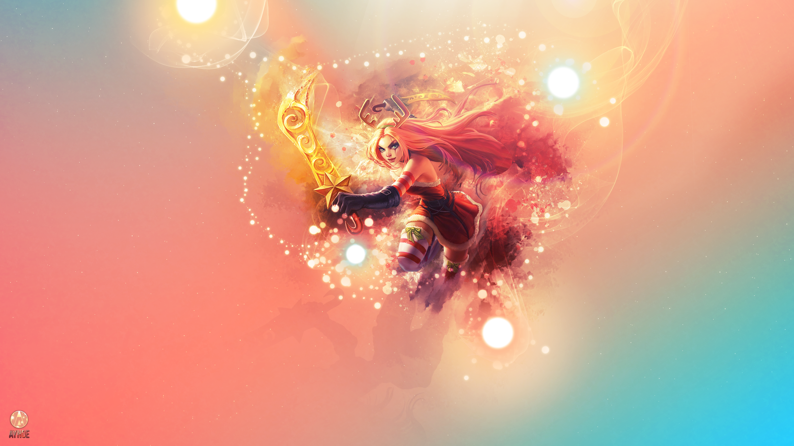 Miss Fortune from League of Legends with a golden sword HD Wallpaper