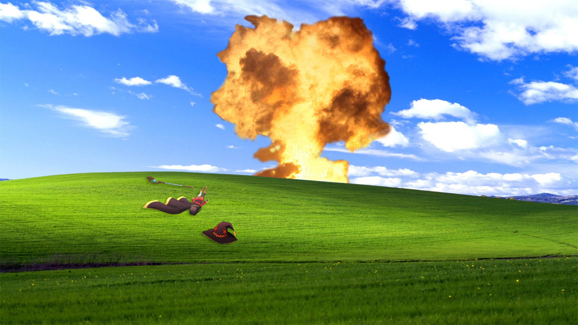 Megumin from Kono Subarashii Sekai ni Shukufuku wo! exploding HD Wallpaper