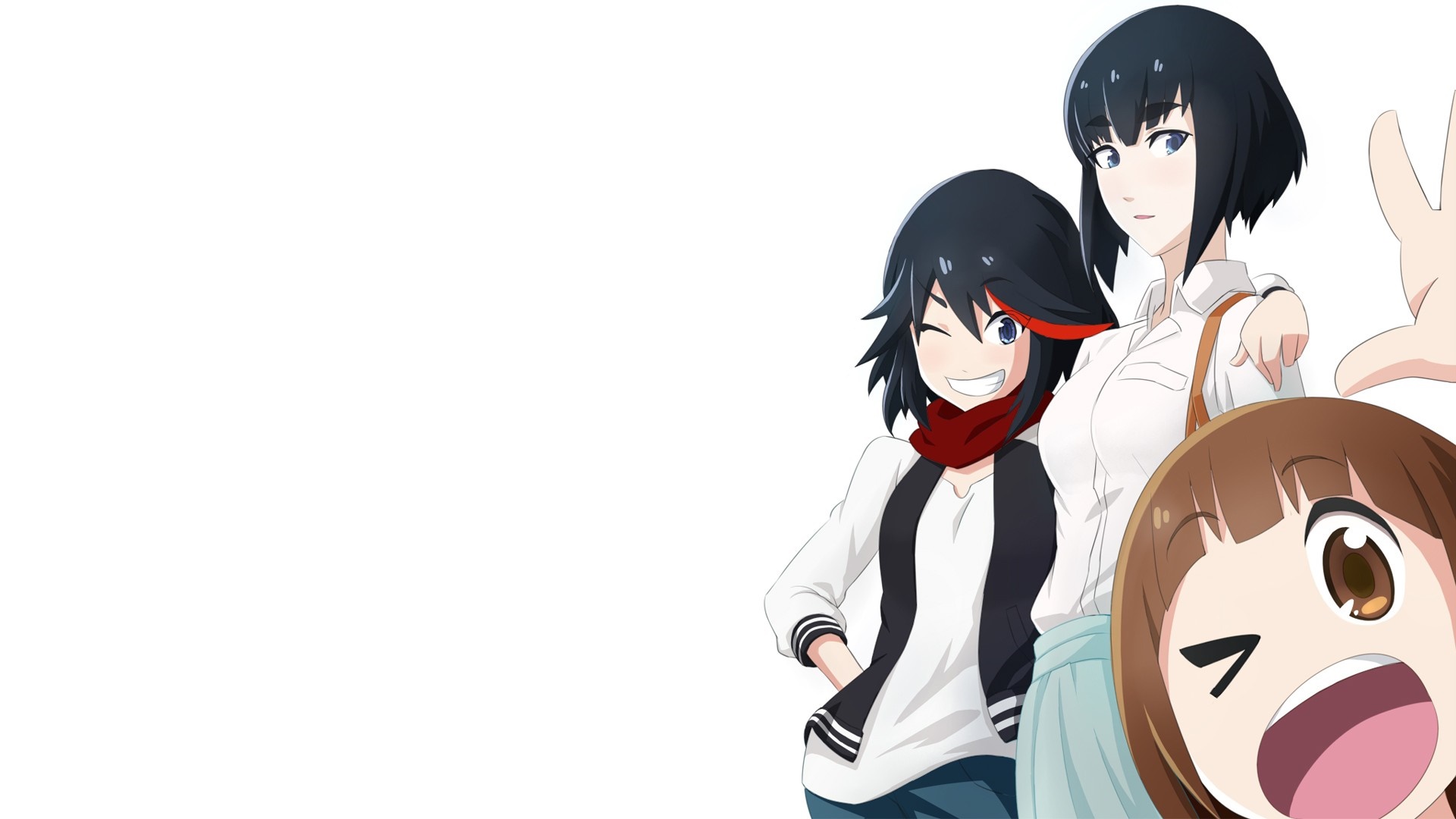 Kill la Kill characters: Ryuko Matoi, Satsuki Kiryuin, Mako Mankanshoku HD Wallpaper