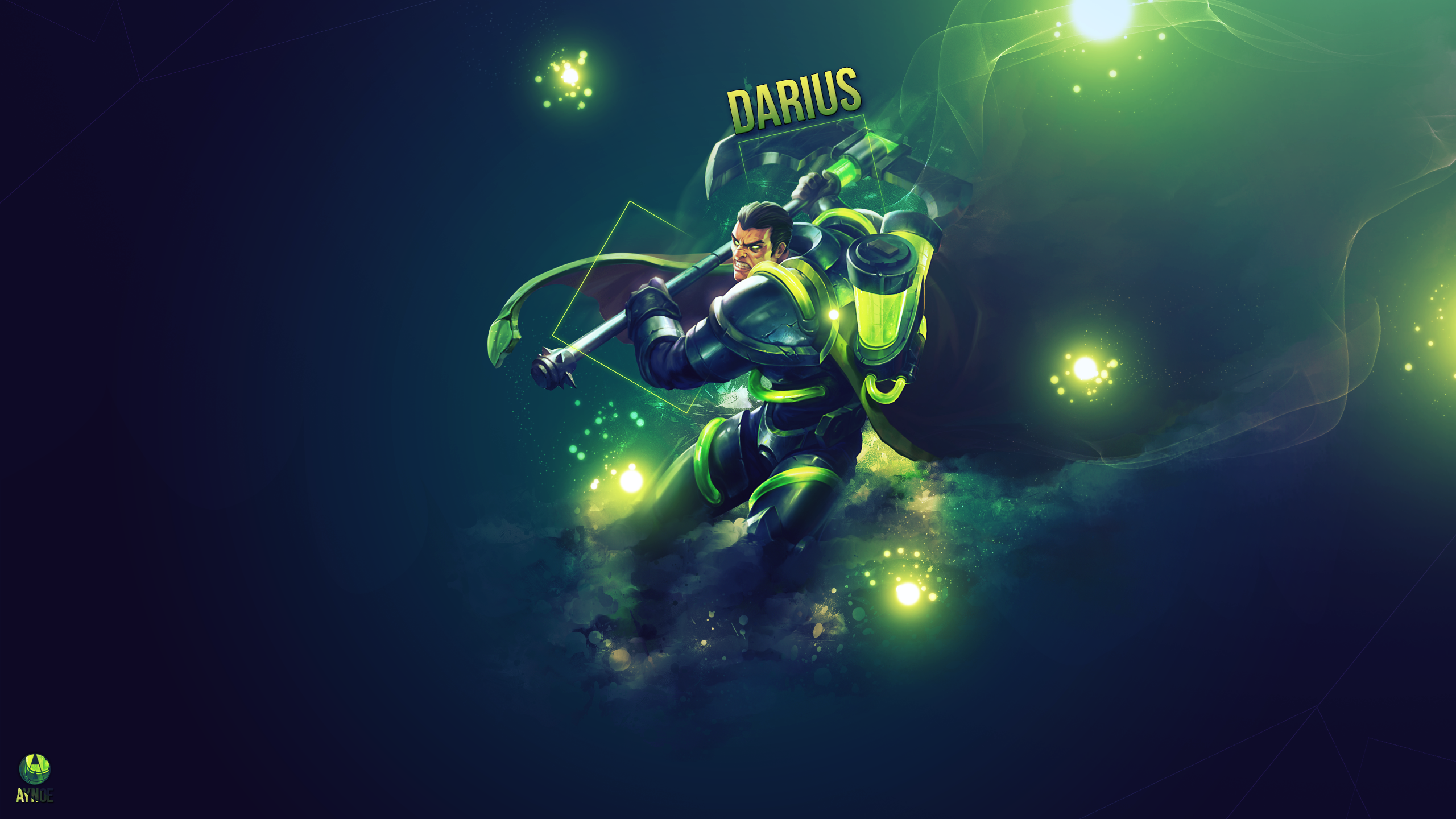 Darius from League of Legends with green energy HD Wallpaper
