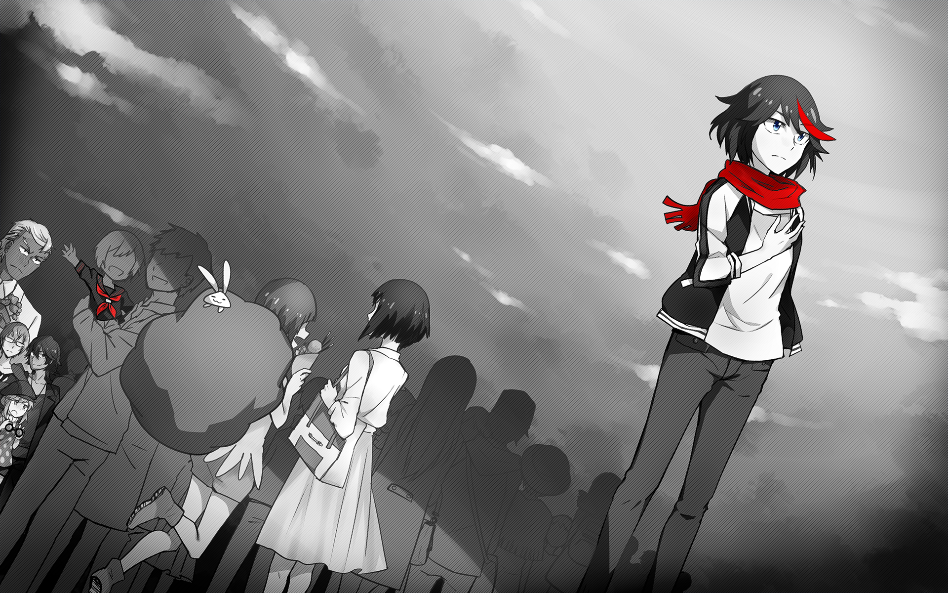 Ryuko Matoi from Kill la Kill in a crowd HD Wallpaper