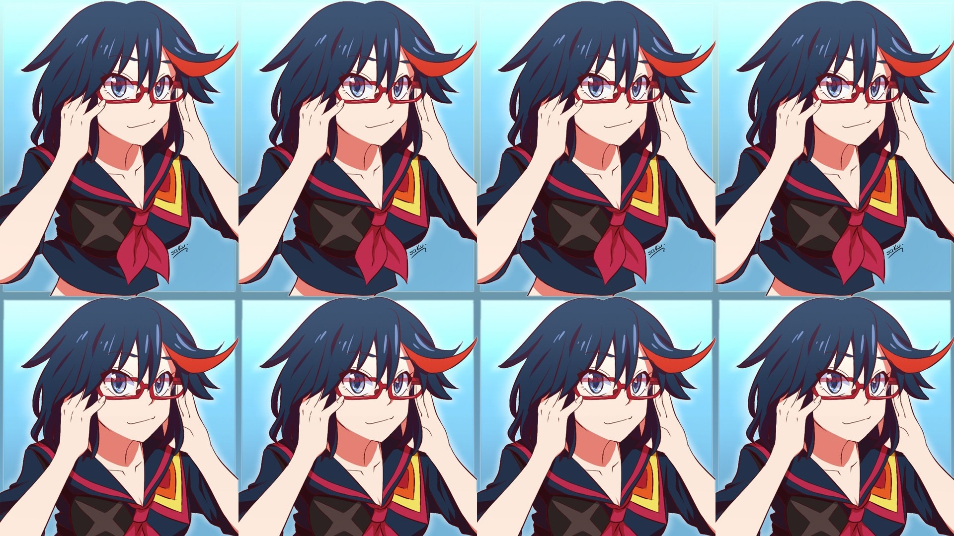 Matoi Ryuuko from Kill la Kill with glasses HD Wallpaper