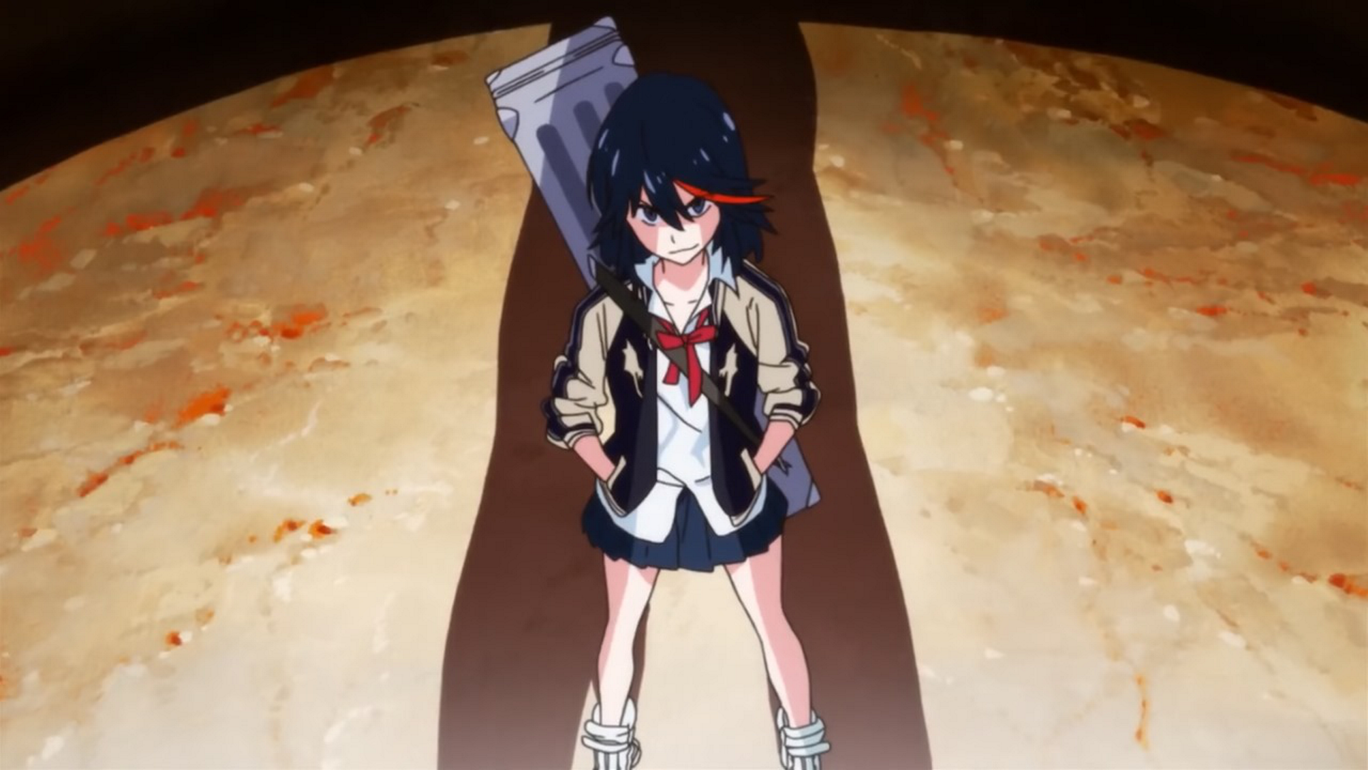 Ryuko Matoi from Kill la Kill with a large object HD Wallpaper