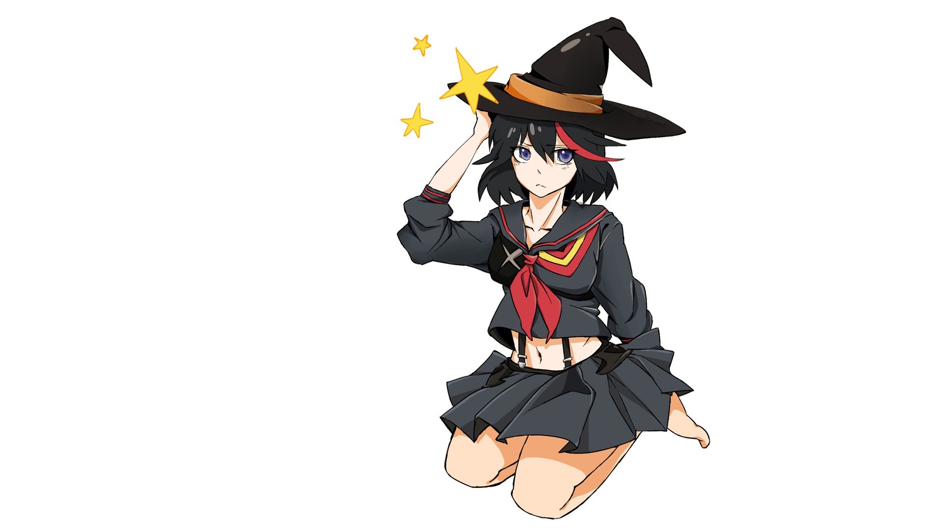 Ryuko Matoi from Kill la Kill wearing a witch hat HD Wallpaper