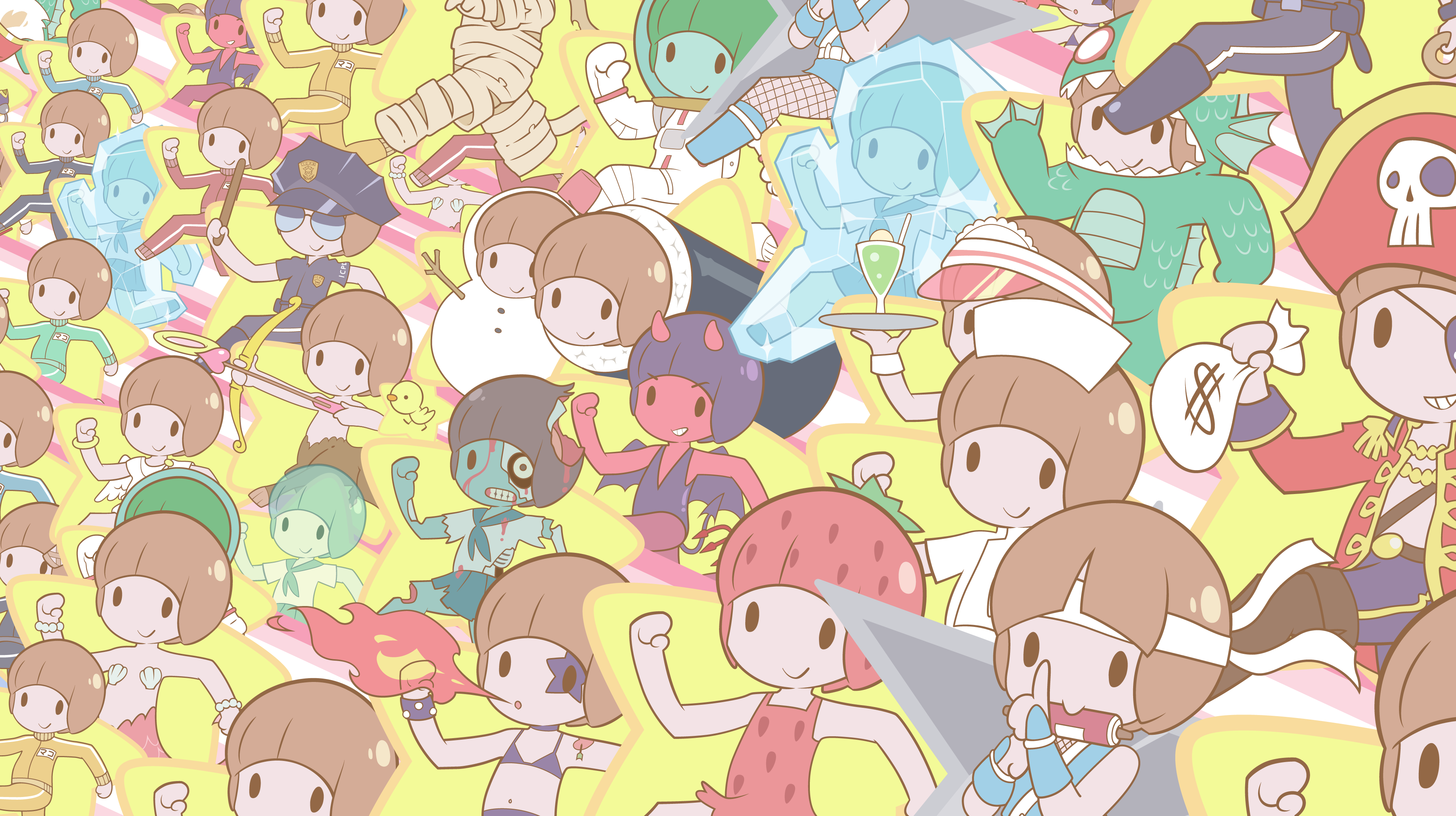 Kill la Kill Mako Mankanshoku pattern illustration HD Wallpaper