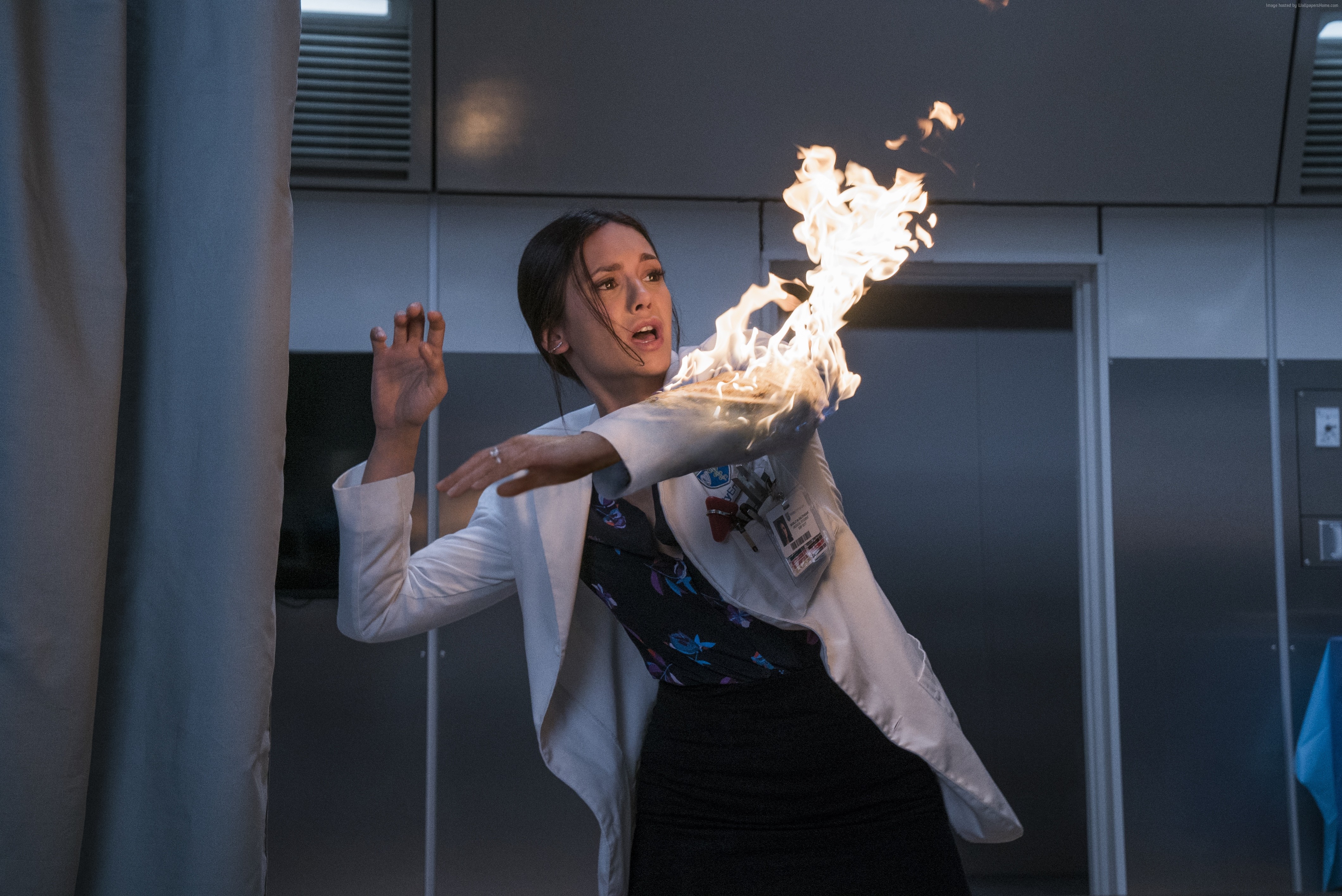 Nina Dobrev from Flatliners on fire HD Wallpaper