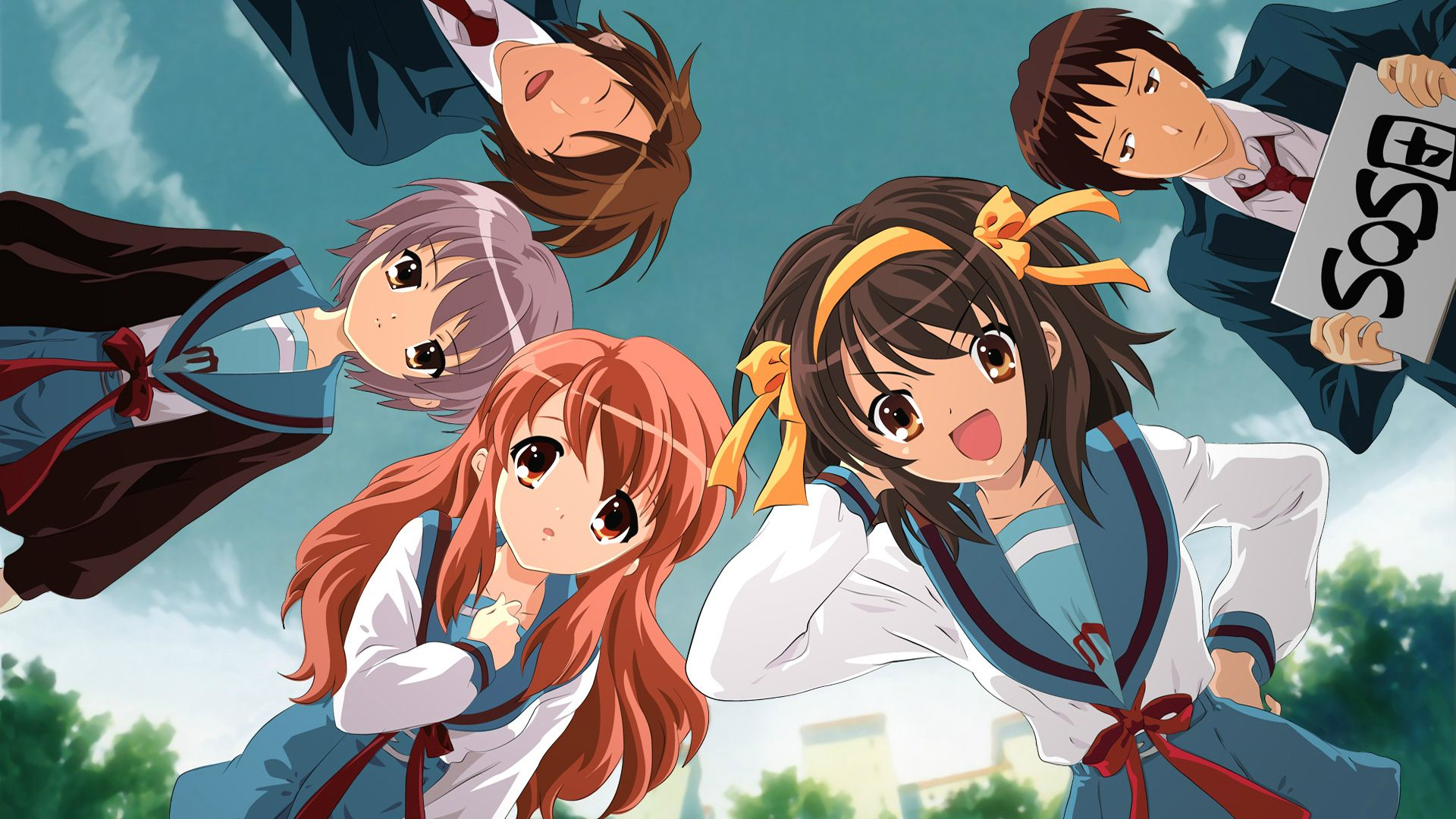 The Melancholy of Haruhi Suzumiya characters HD Wallpaper