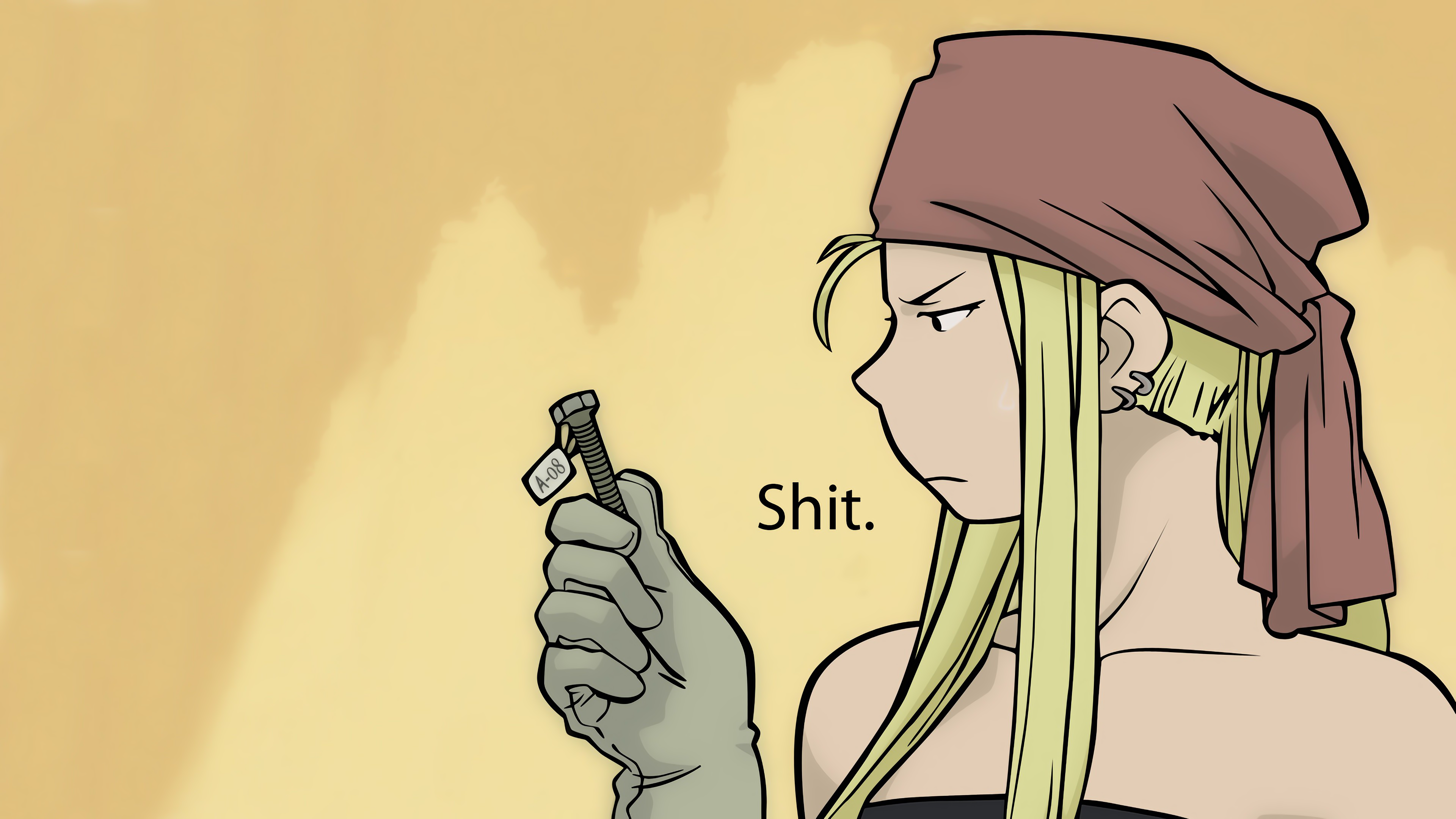 Winry Rockbell from Fullmetal Alchemist holding a bolt HD Wallpaper