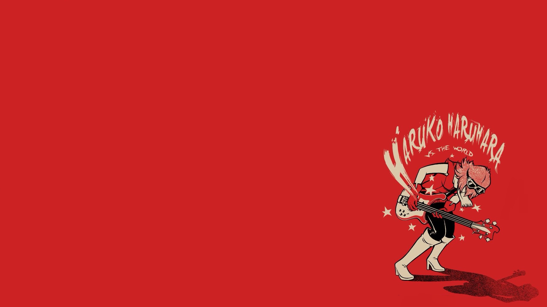 Haruko Haruhara from FLCL playing a bass guitar HD Wallpaper