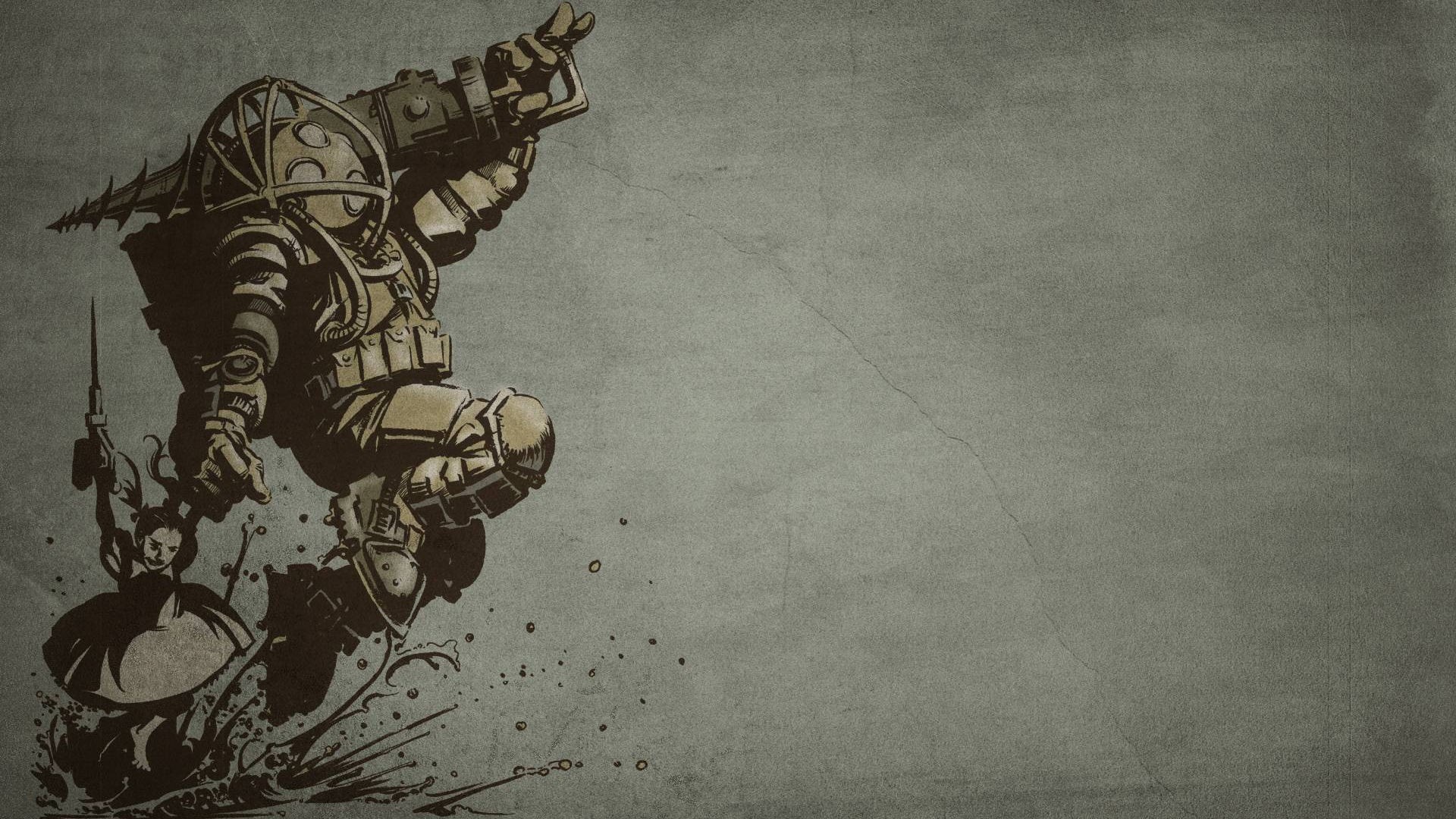 Big Daddy and Little Sister from BioShock HD Wallpaper