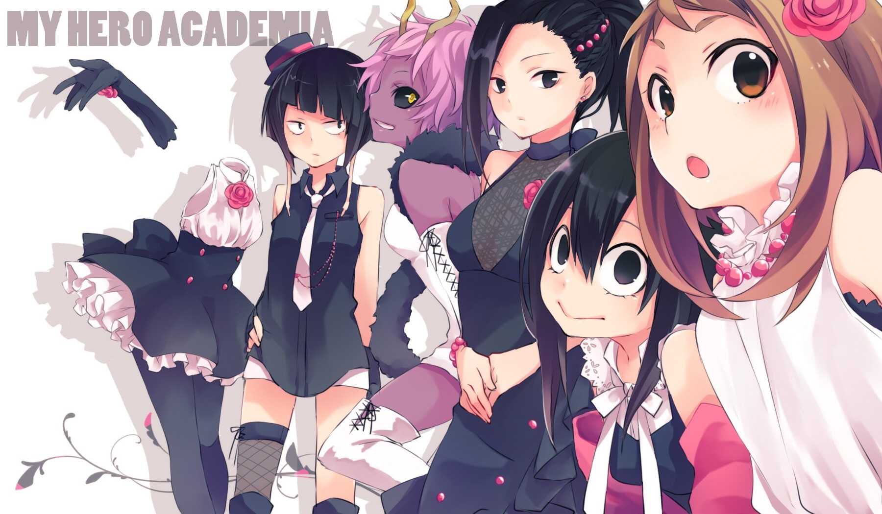 My Hero Academia girls in formal attire HD Wallpaper
