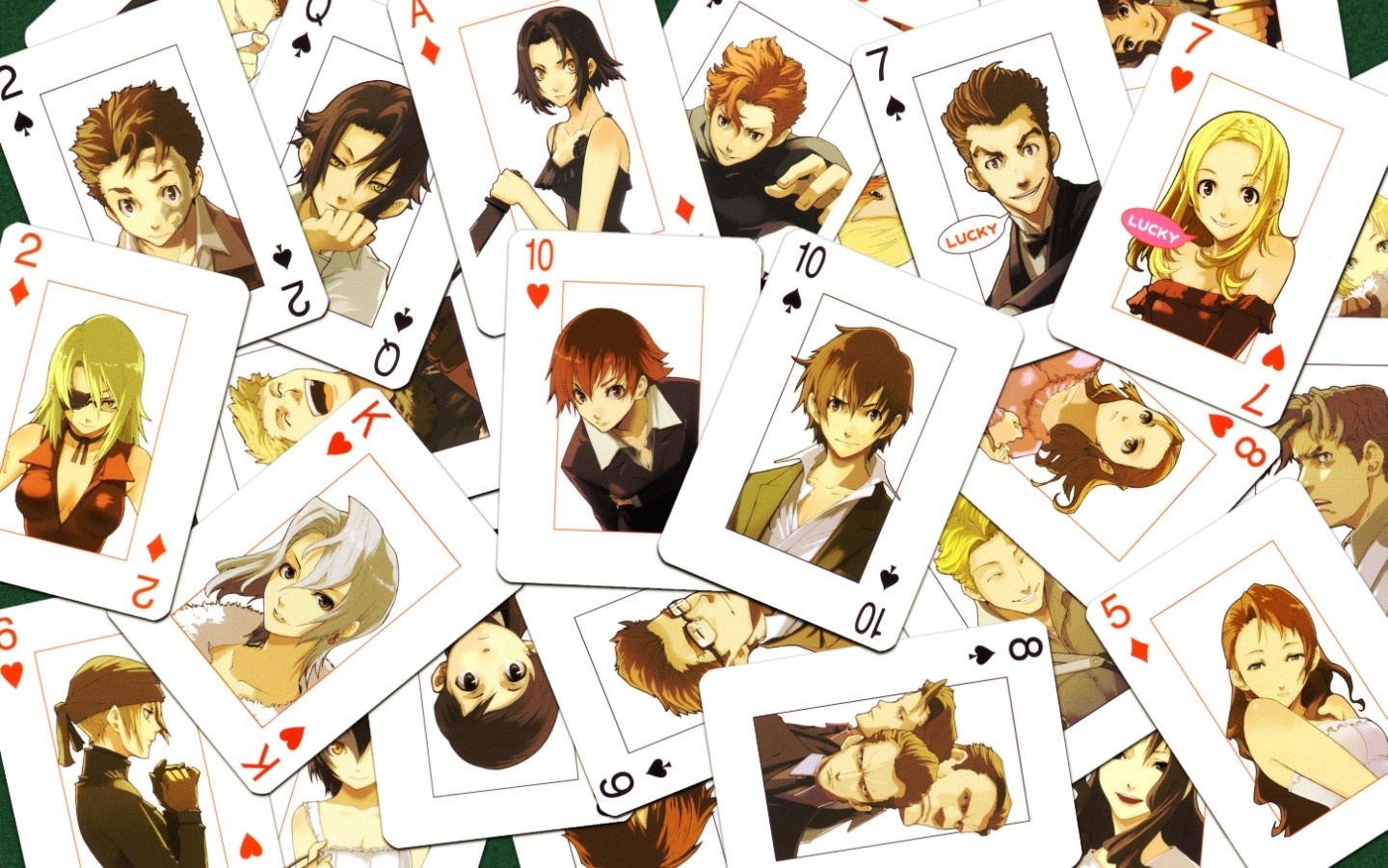 Baccano! characters on playing cards collage HD Wallpaper