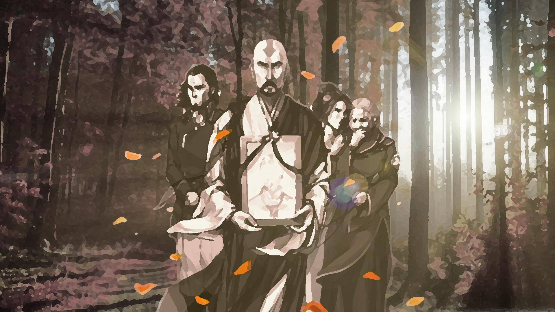 Characters from The Legend of Korra in a forest HD Wallpaper