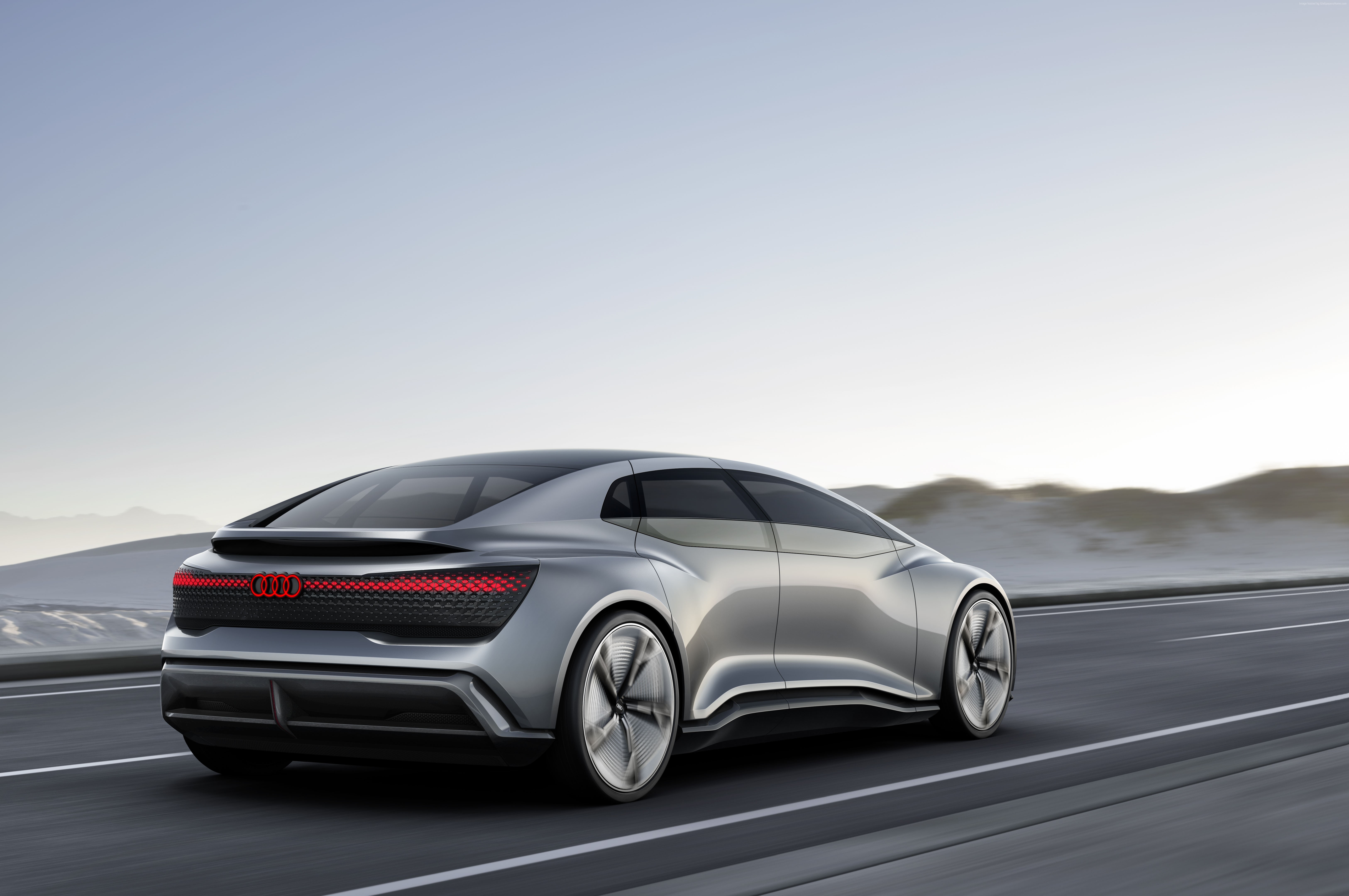Audi Aicon electric car on a road HD Wallpaper