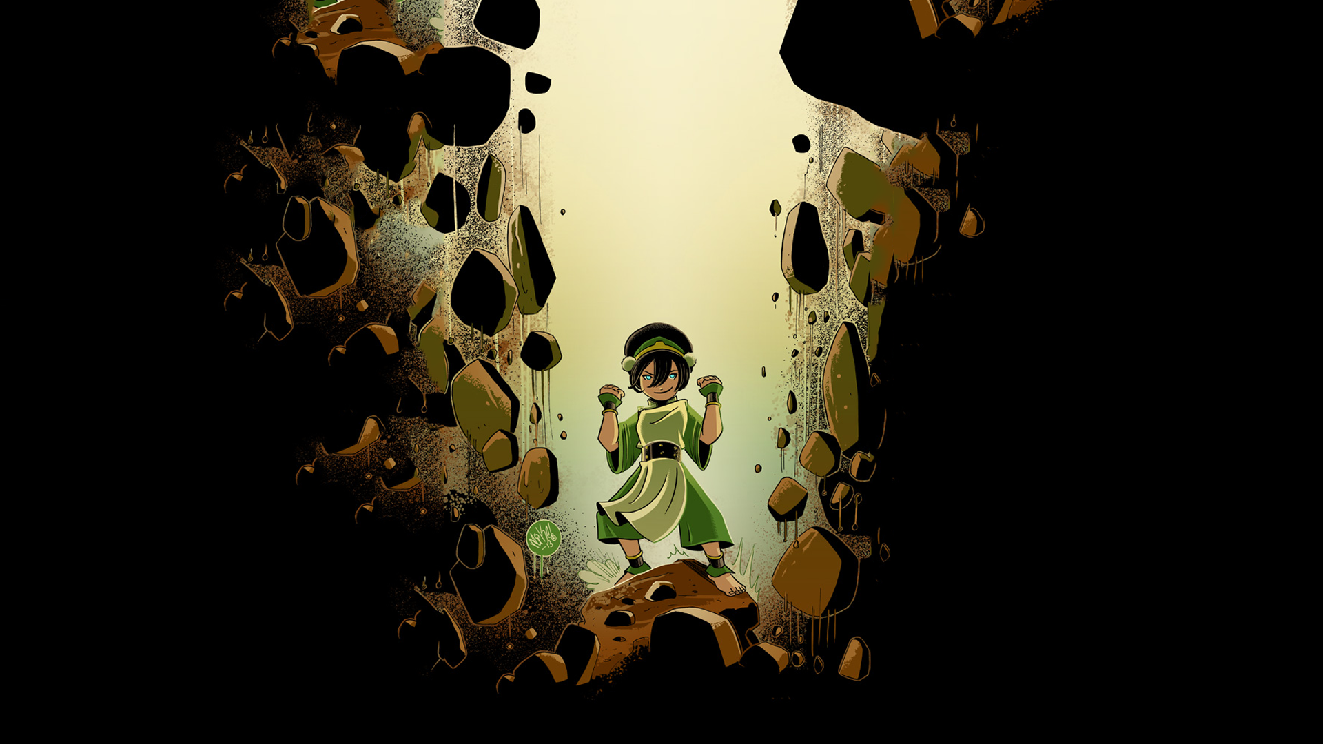 Toph Beifong from Avatar The Last Airbender in a cave HD Wallpaper