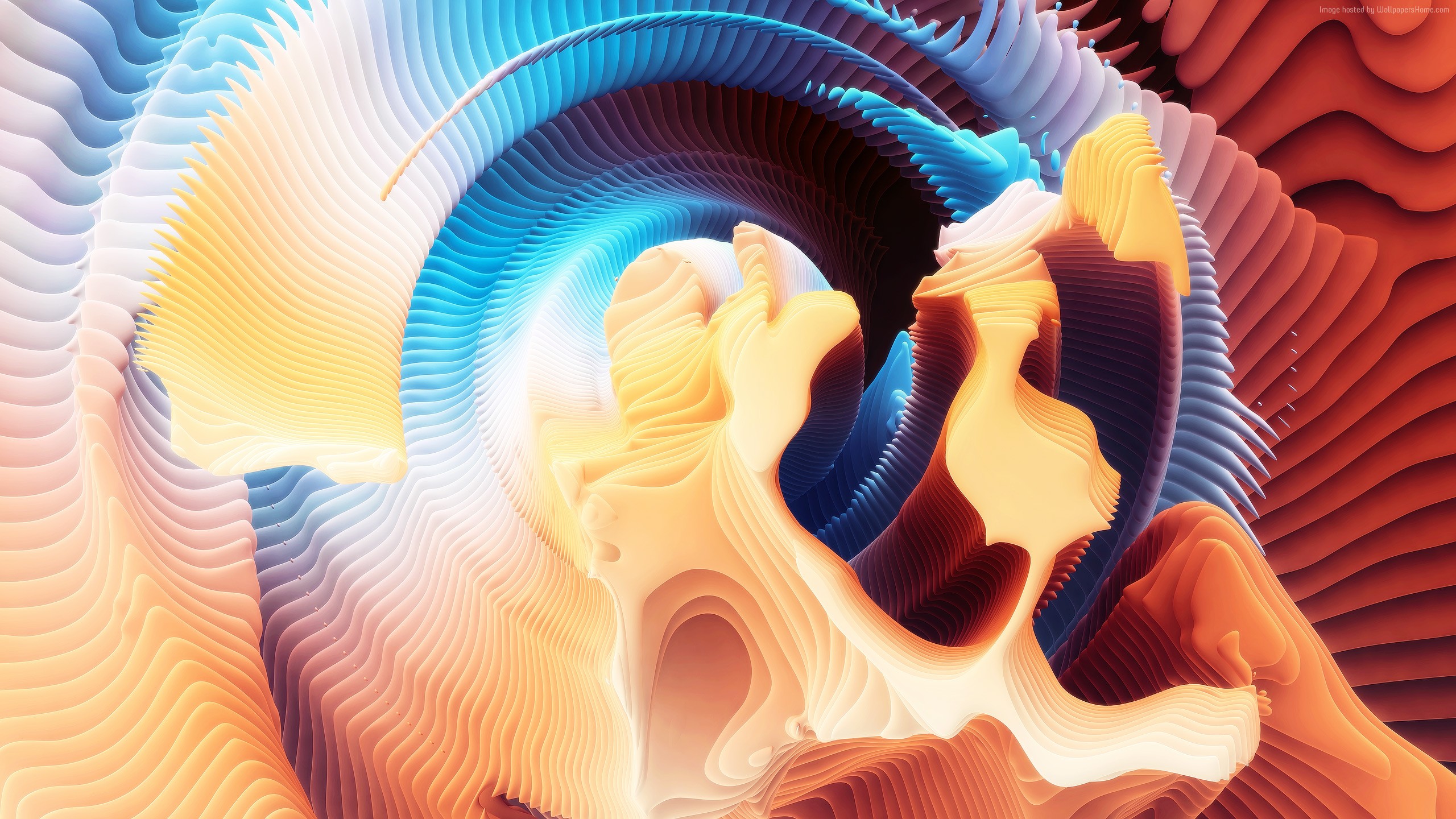 Abstract layered forms in a spiral pattern HD Wallpaper