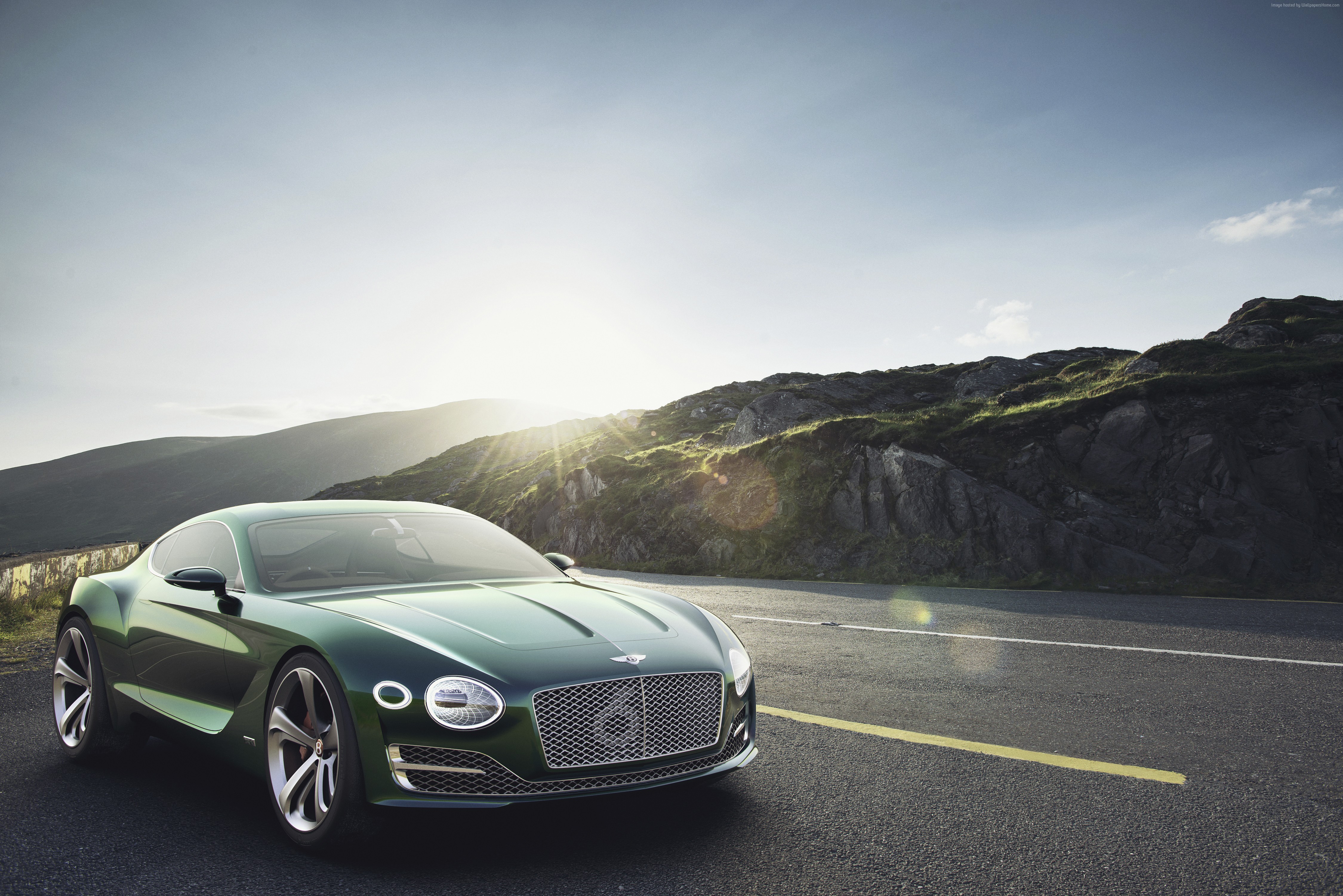 Green Bentley EXP12 Speed 6e on a road HD Wallpaper
