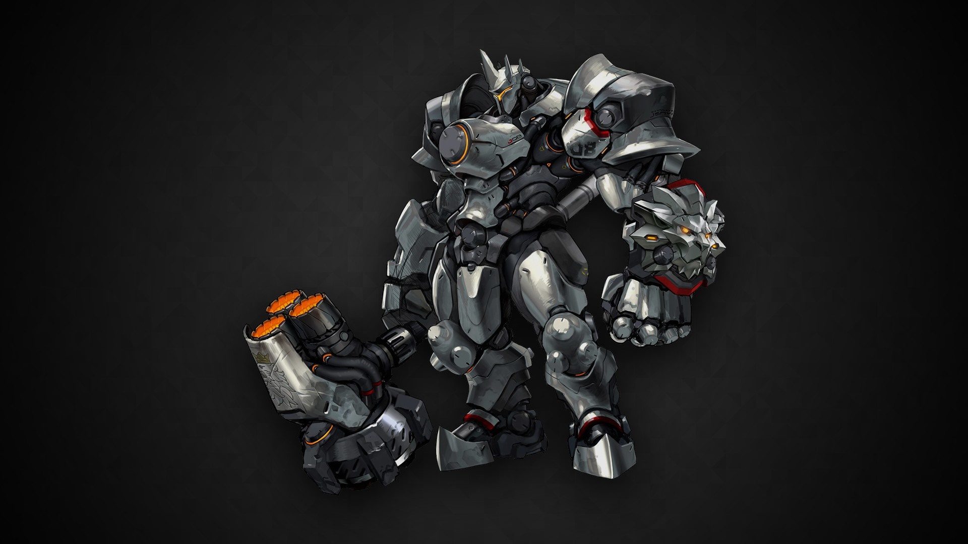 Reinhardt from Overwatch holding a rocket hammer HD Wallpaper