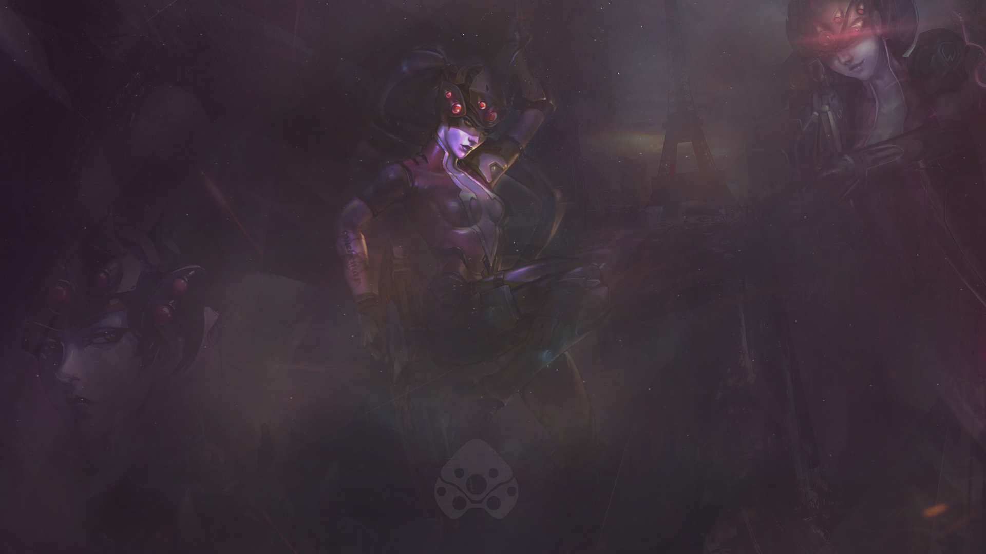 Widowmaker from Overwatch in a dark setting HD Wallpaper