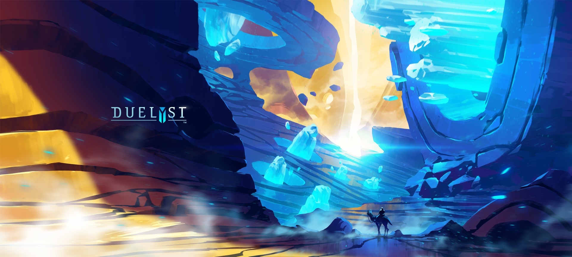 Artwork for the game Duelyst with a fantasy landscape HD Wallpaper