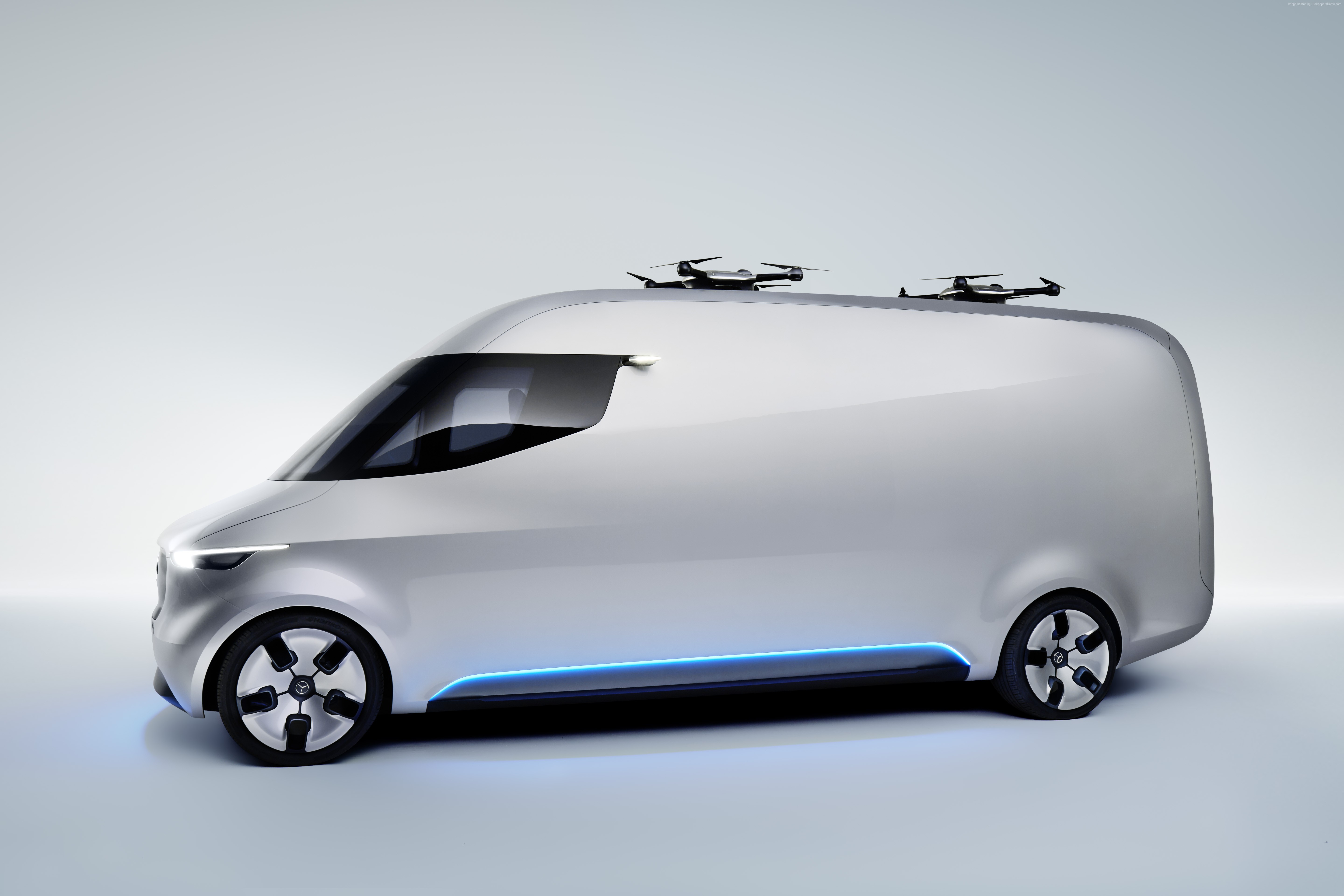 Mercedes-Benz Sprinter Vision Van with drones HD Wallpaper
