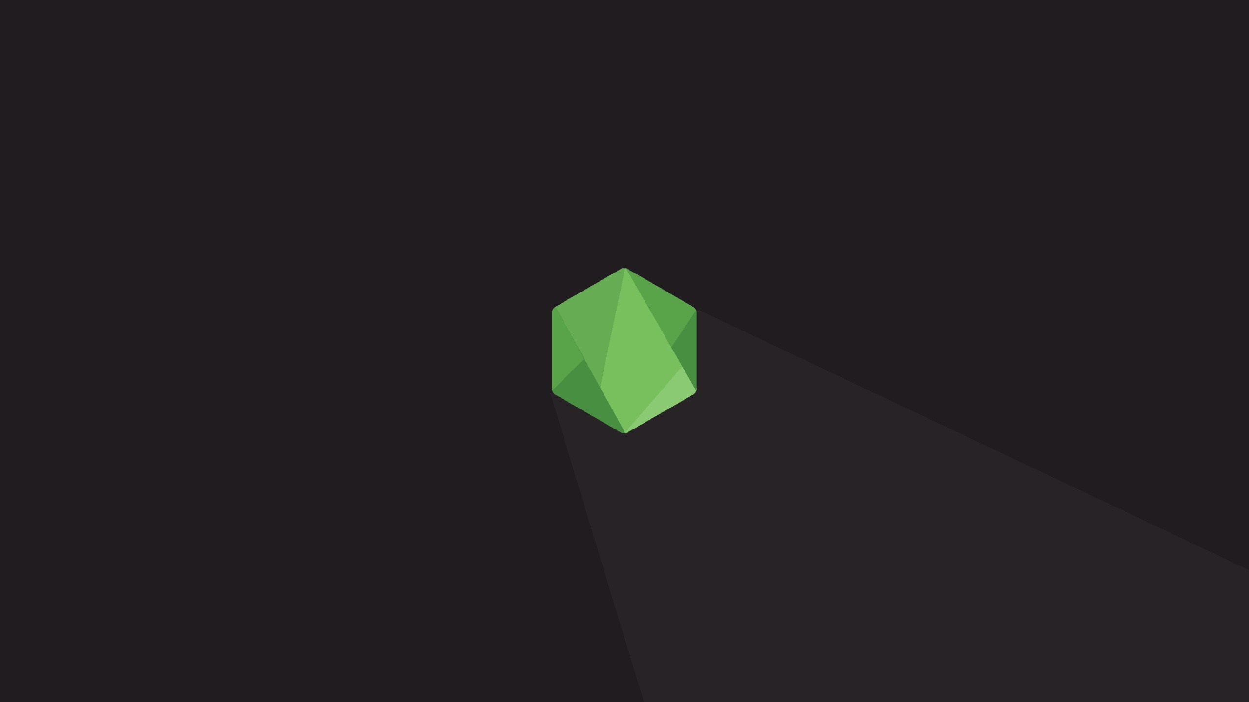 Green geometric logo on dark background HD Wallpaper