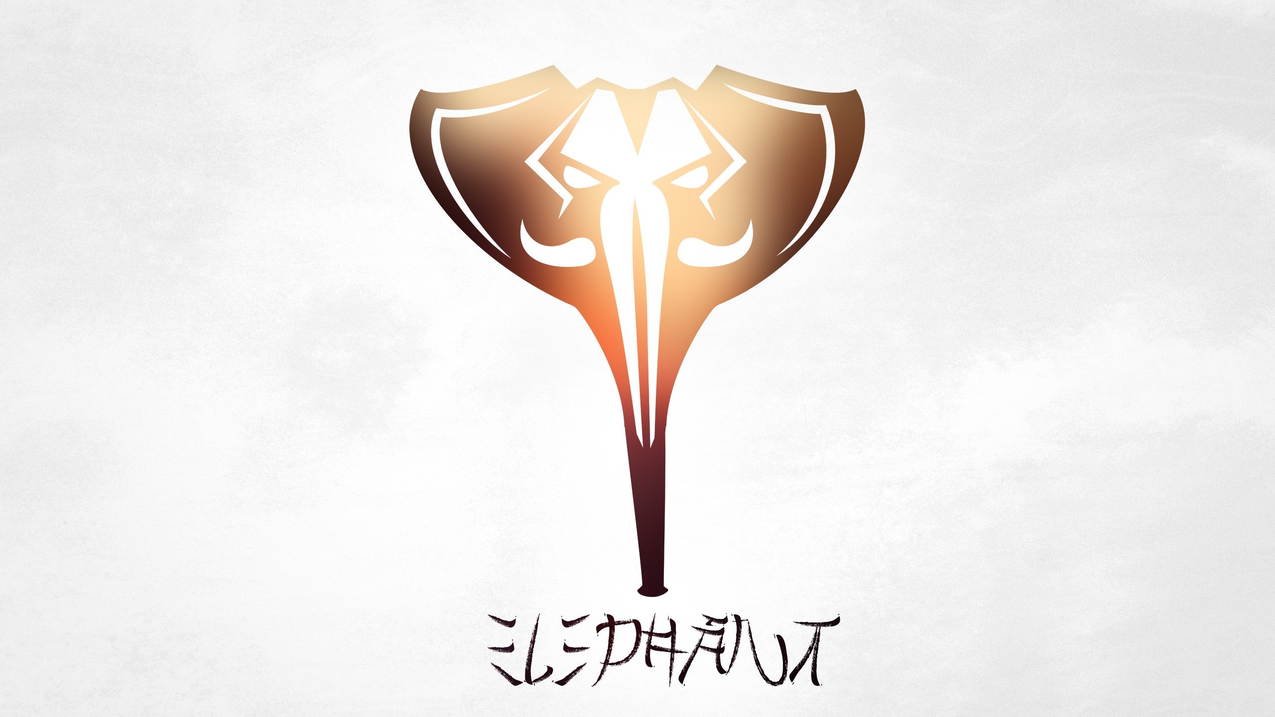 Elephant logo with stylized trunk and tusks HD Wallpaper