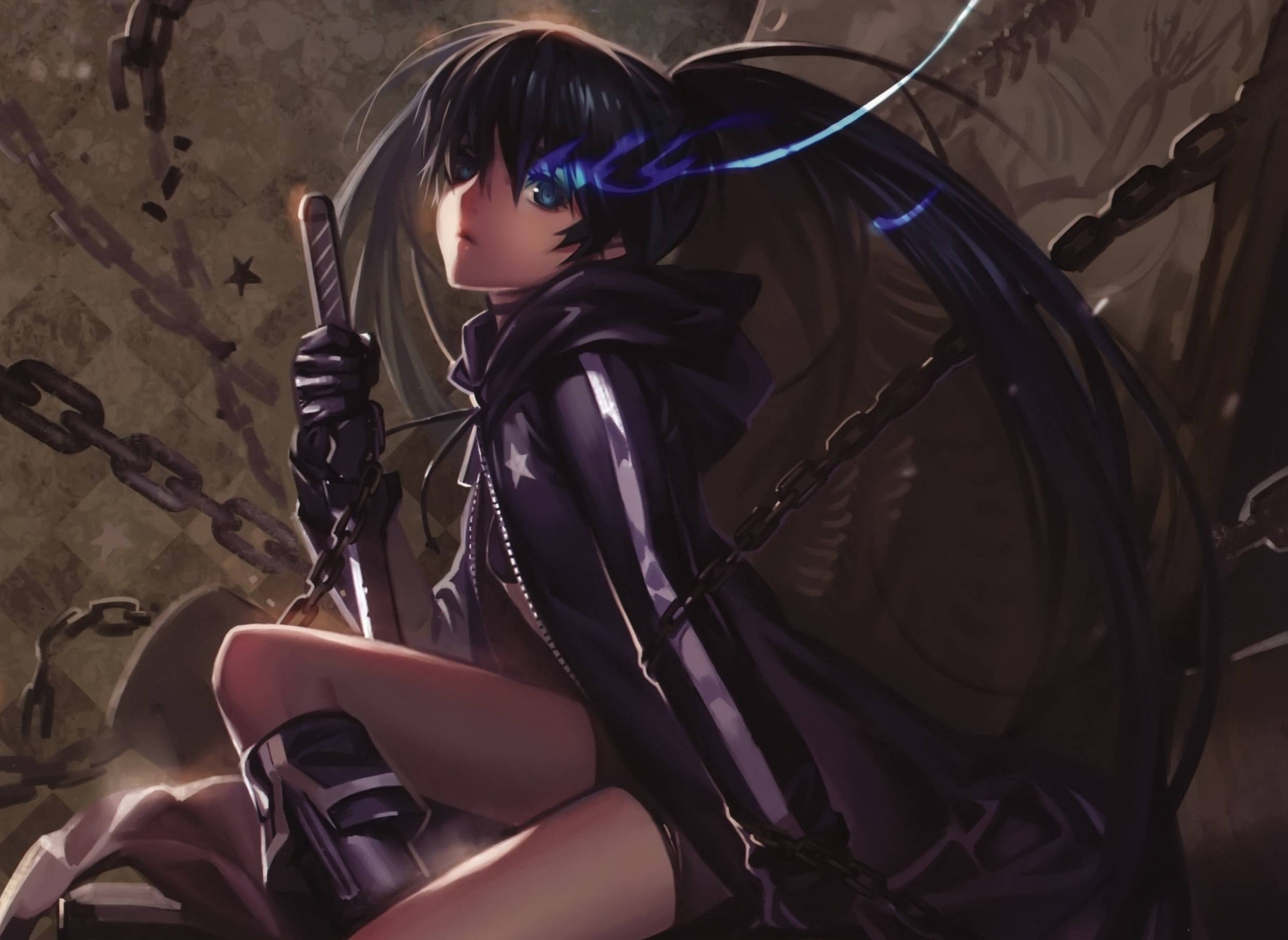 Black Rock Shooter with chains HD Wallpaper