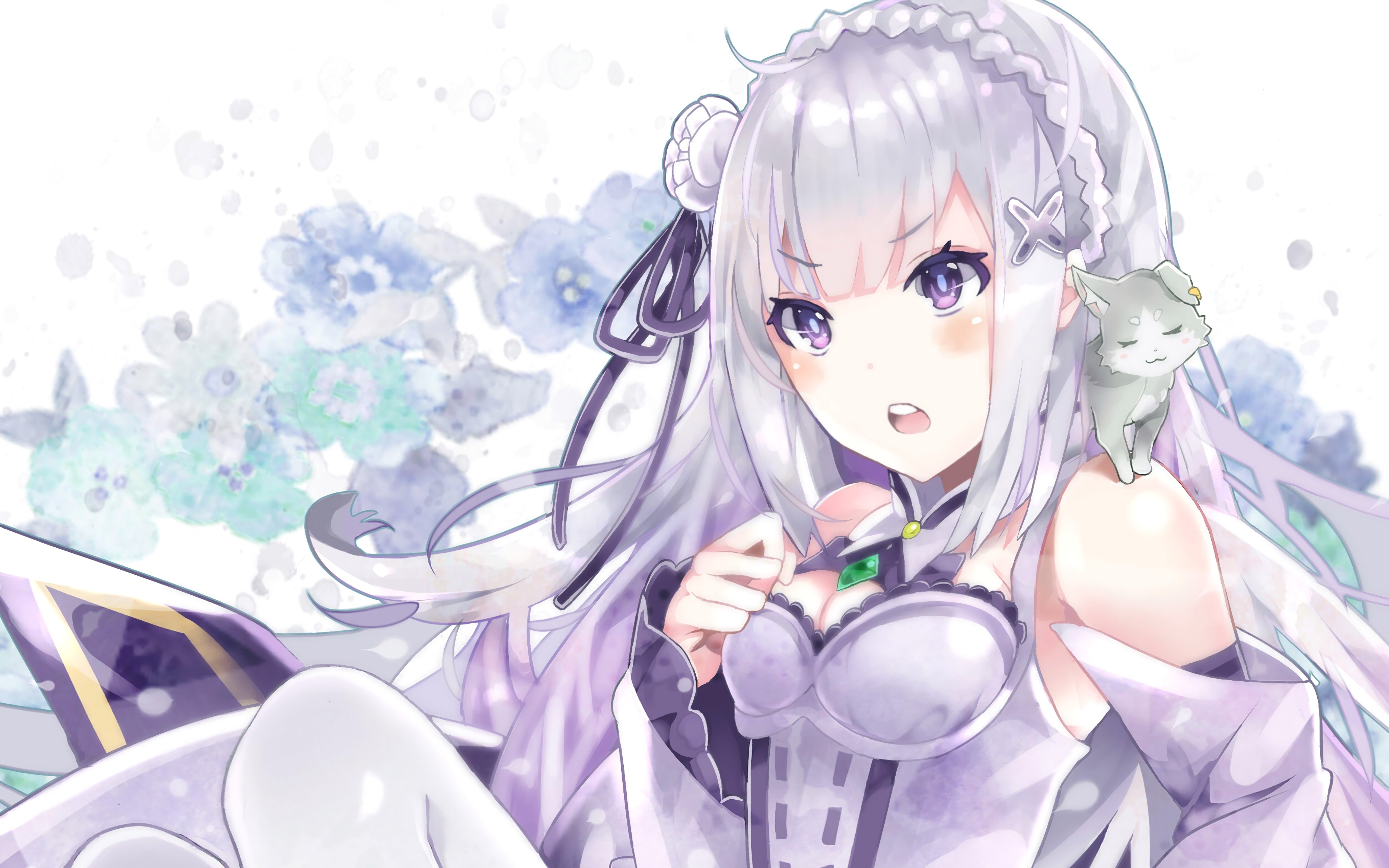 Emilia and Puck from Re:Zero HD Wallpaper