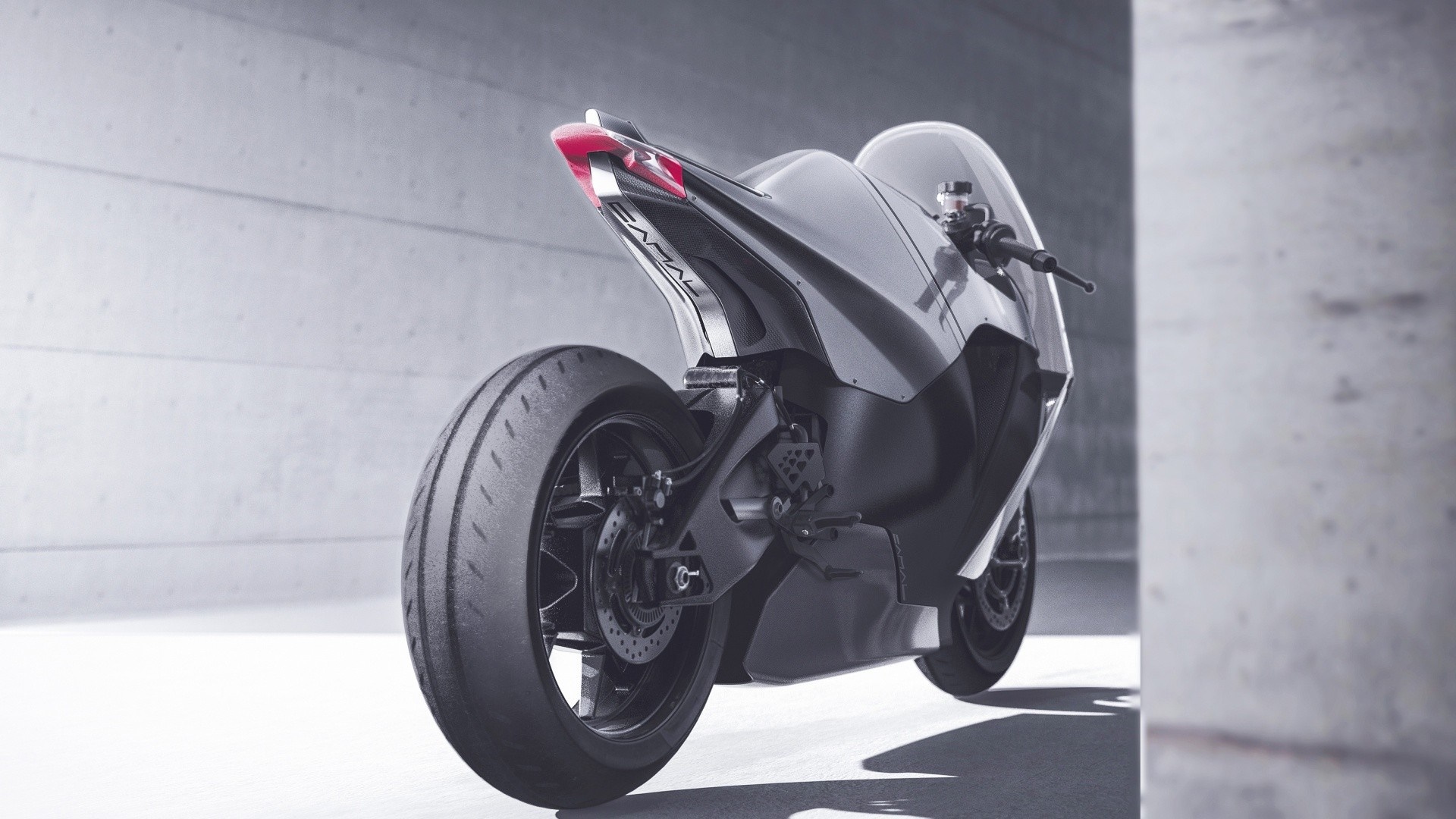 Electric motorcycle with sleek, futuristic design HD Wallpaper