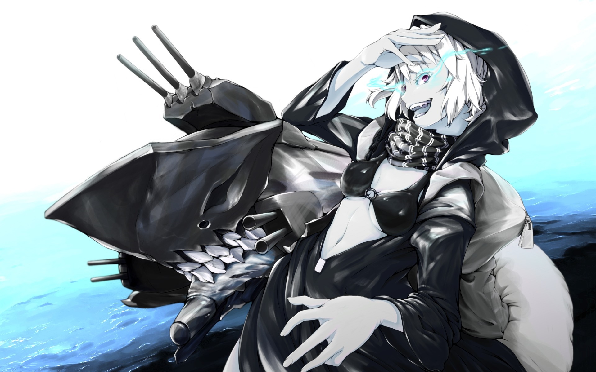Anime girl with ship parts from Kantai Collection HD Wallpaper