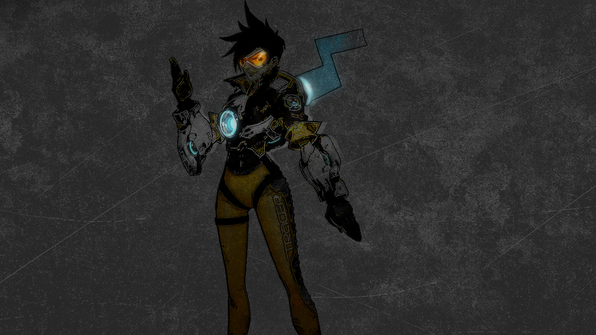 Tracer from Overwatch in a stylized illustration HD Wallpaper