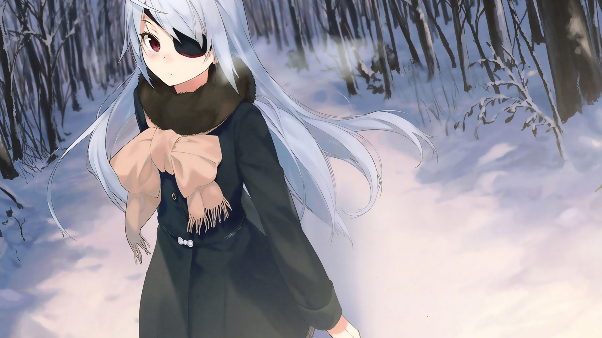 Laura Bodewig from Infinite Stratos in winter clothing HD Wallpaper
