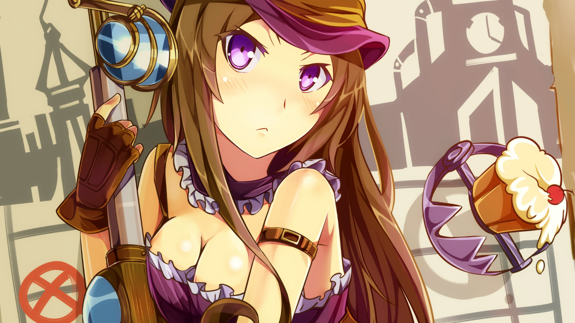 Caitlyn from League of Legends with steampunk accessories HD Wallpaper