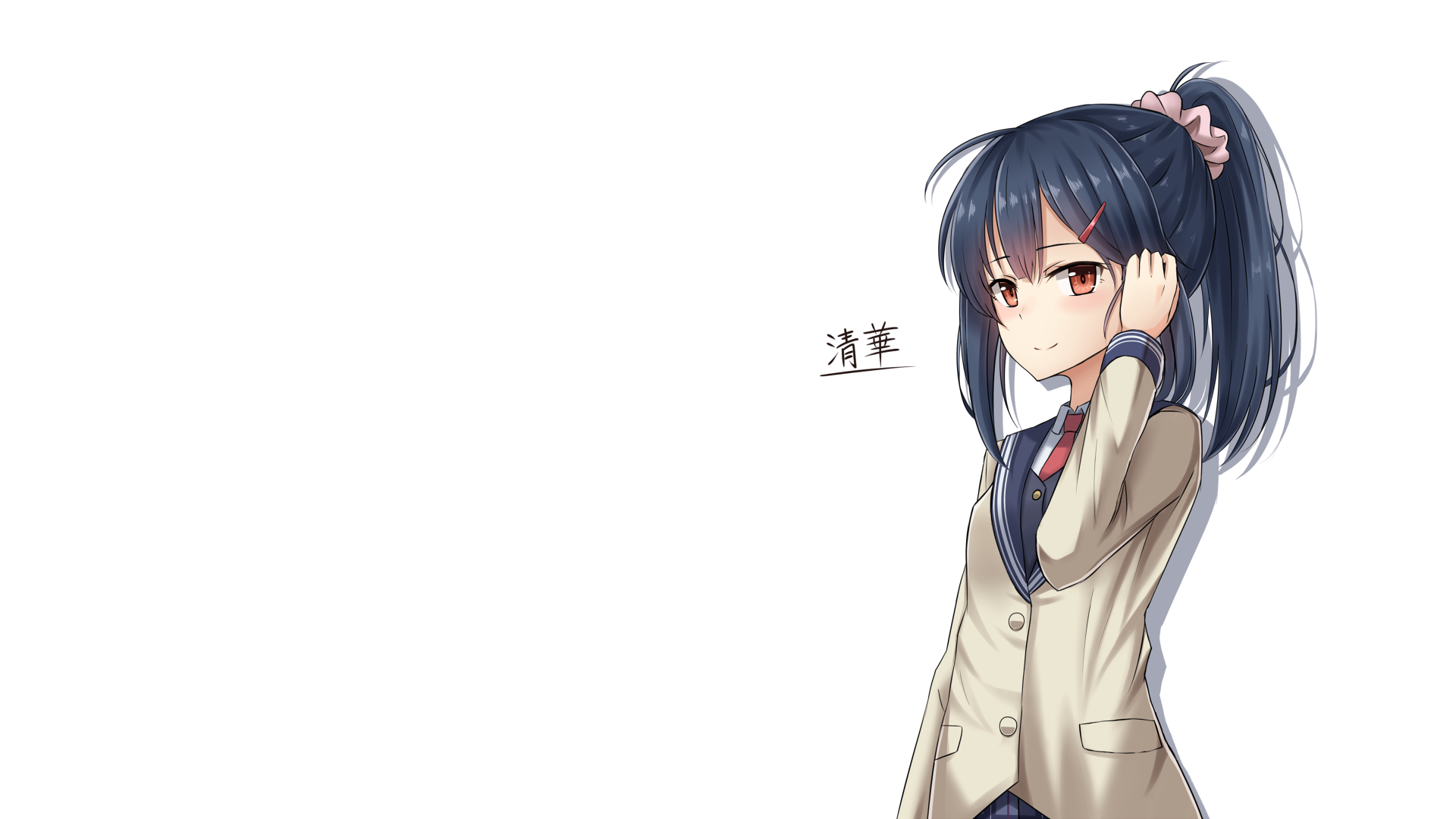 Anime girl with white hair eating grapes HD Wallpaper