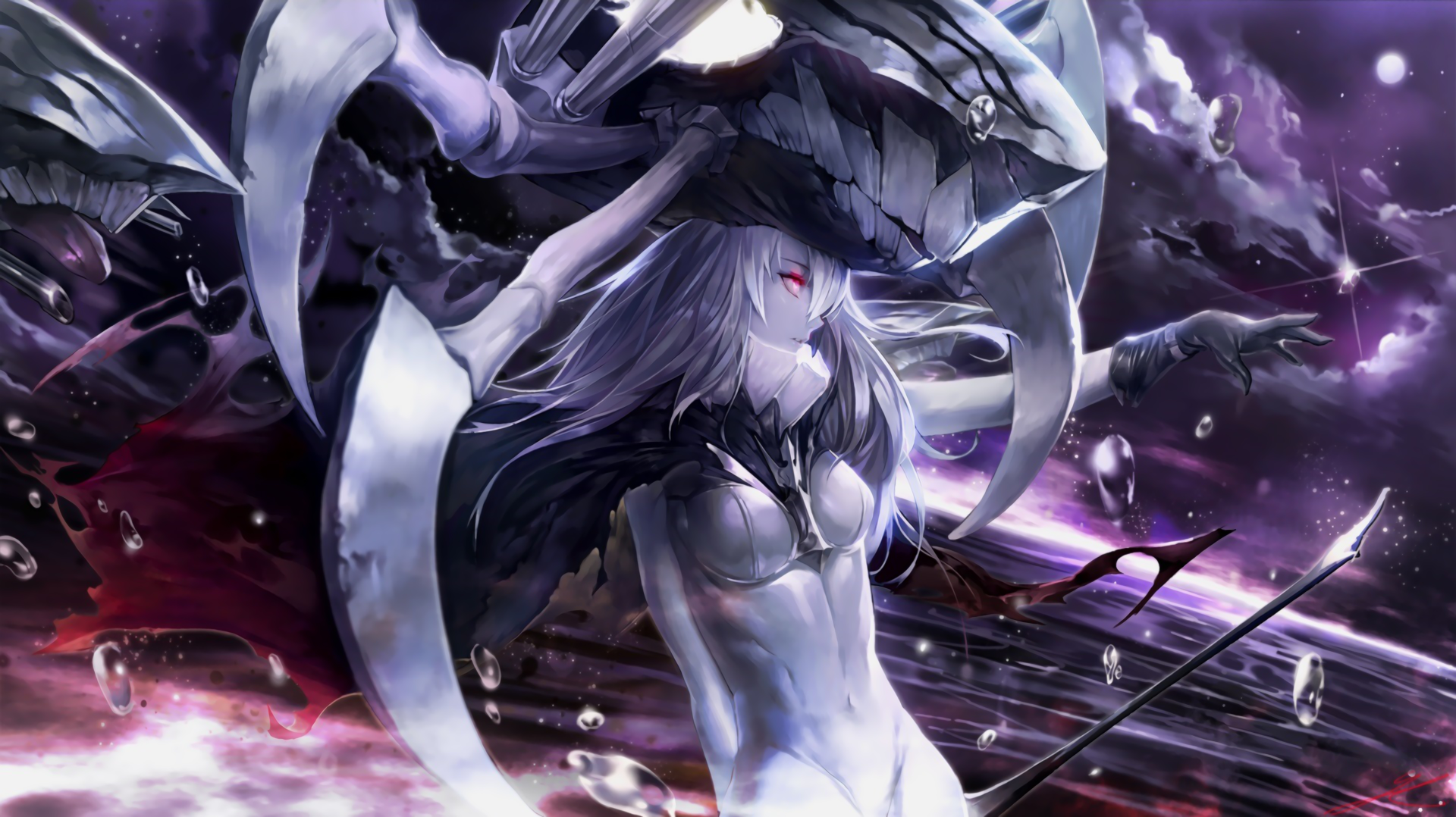 Kantai Collection character with mecha in space HD Wallpaper