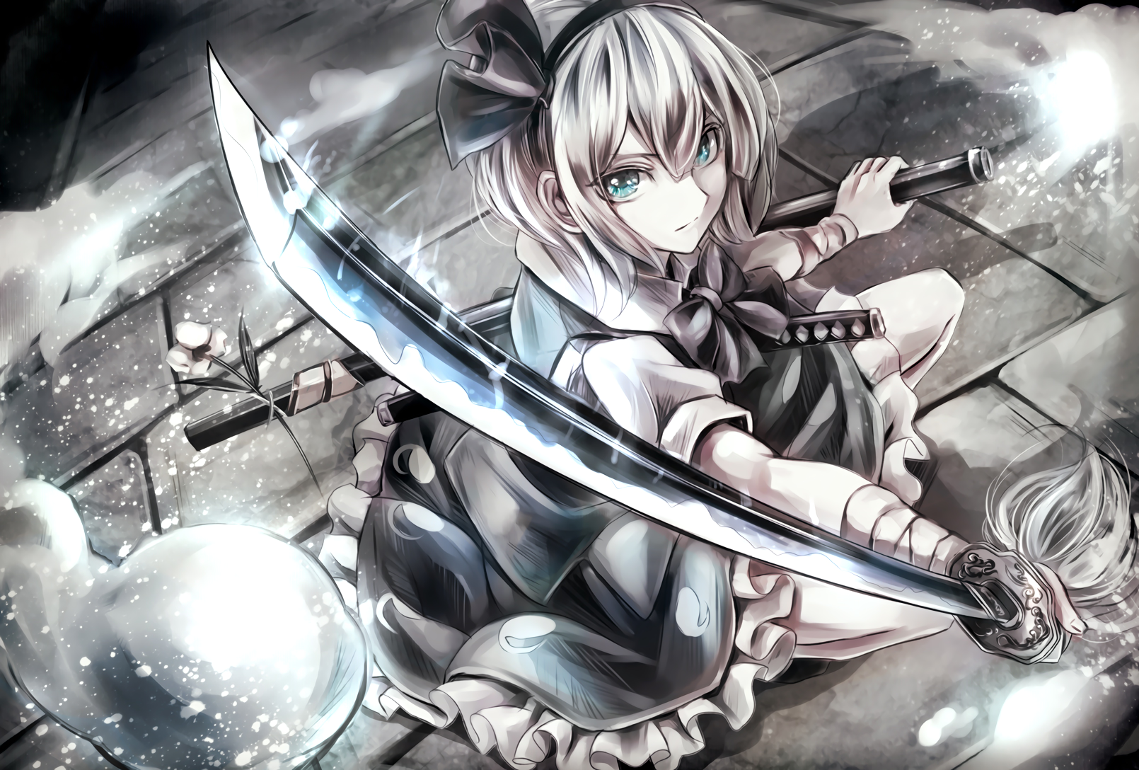 Anime girl with sword HD Wallpaper