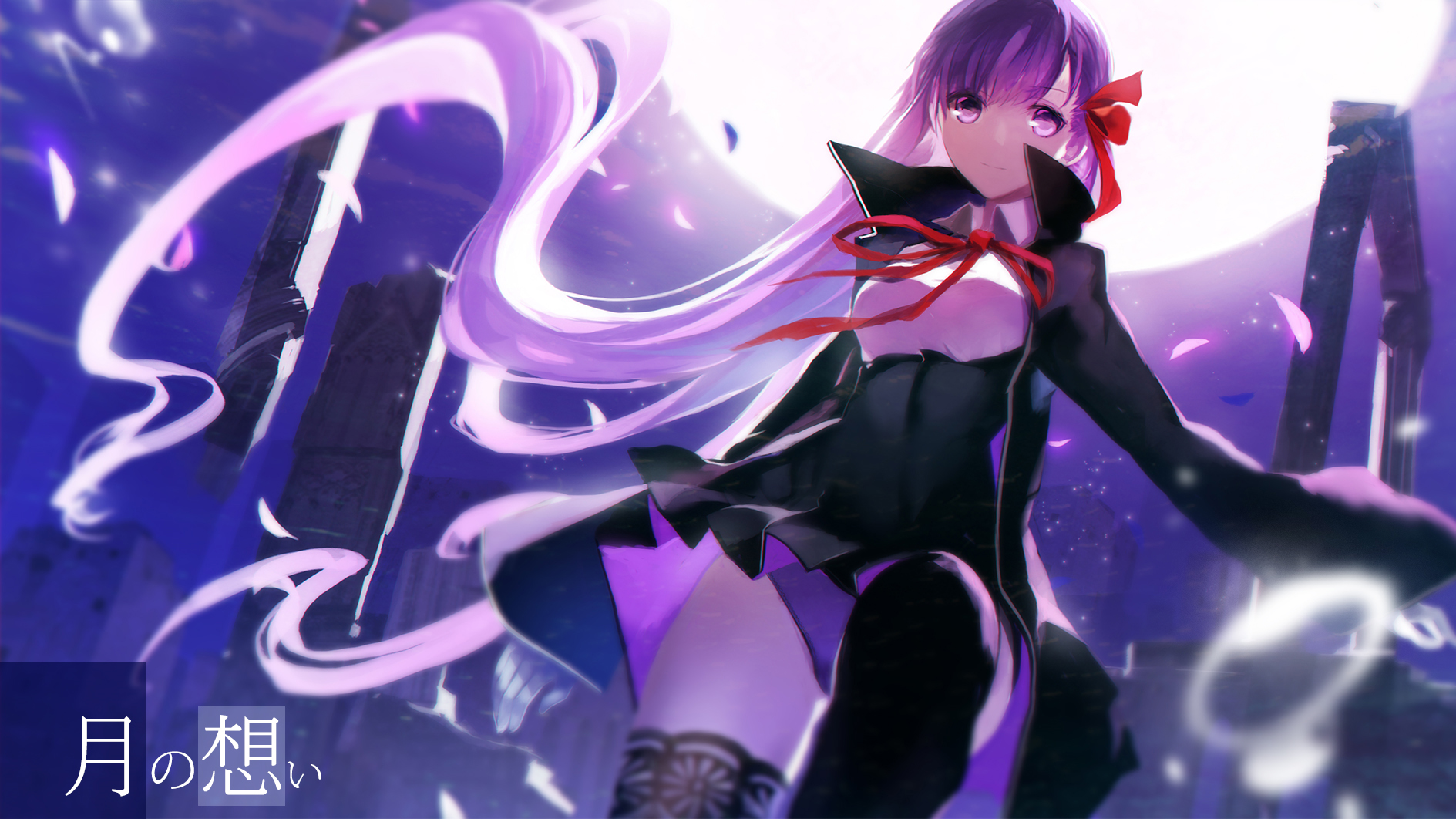 Anime girl with fiery magic HD Wallpaper