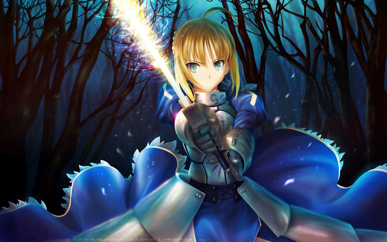 Saber from Fate/stay night illustration HD Wallpaper