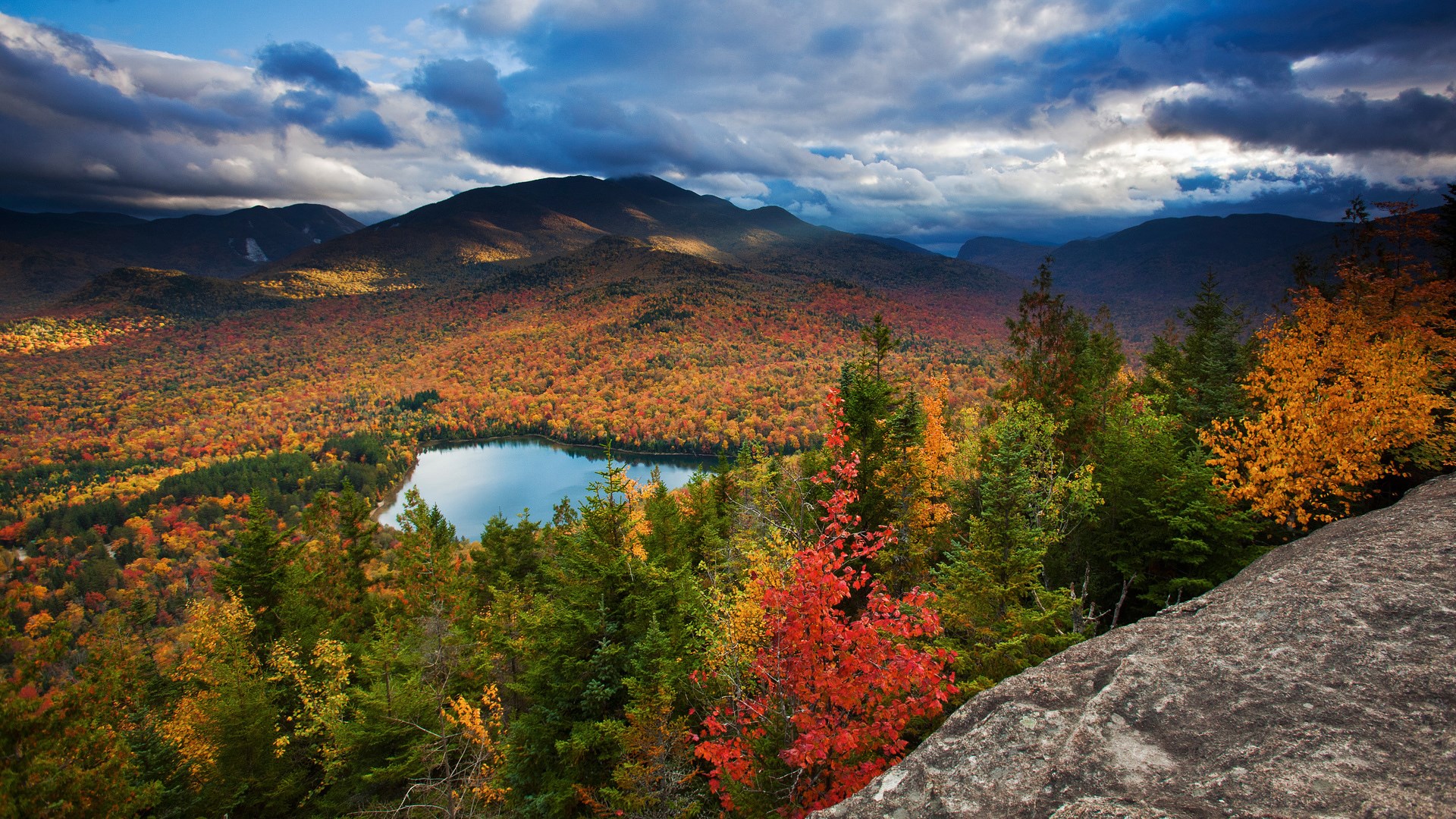 Autumn Mountain Lake Landscape HD Wallpaper