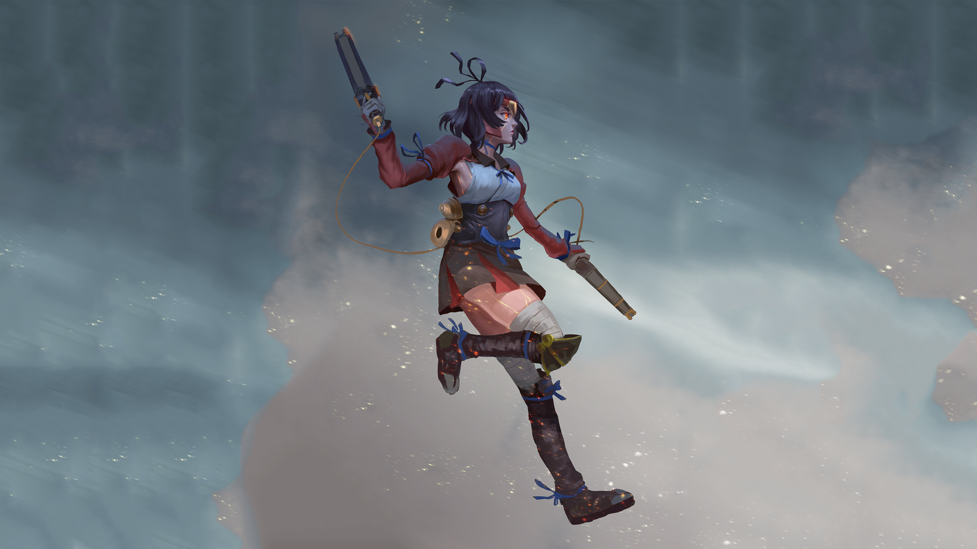 Mumei from Kabaneri of the Iron Fortress with guns HD Wallpaper