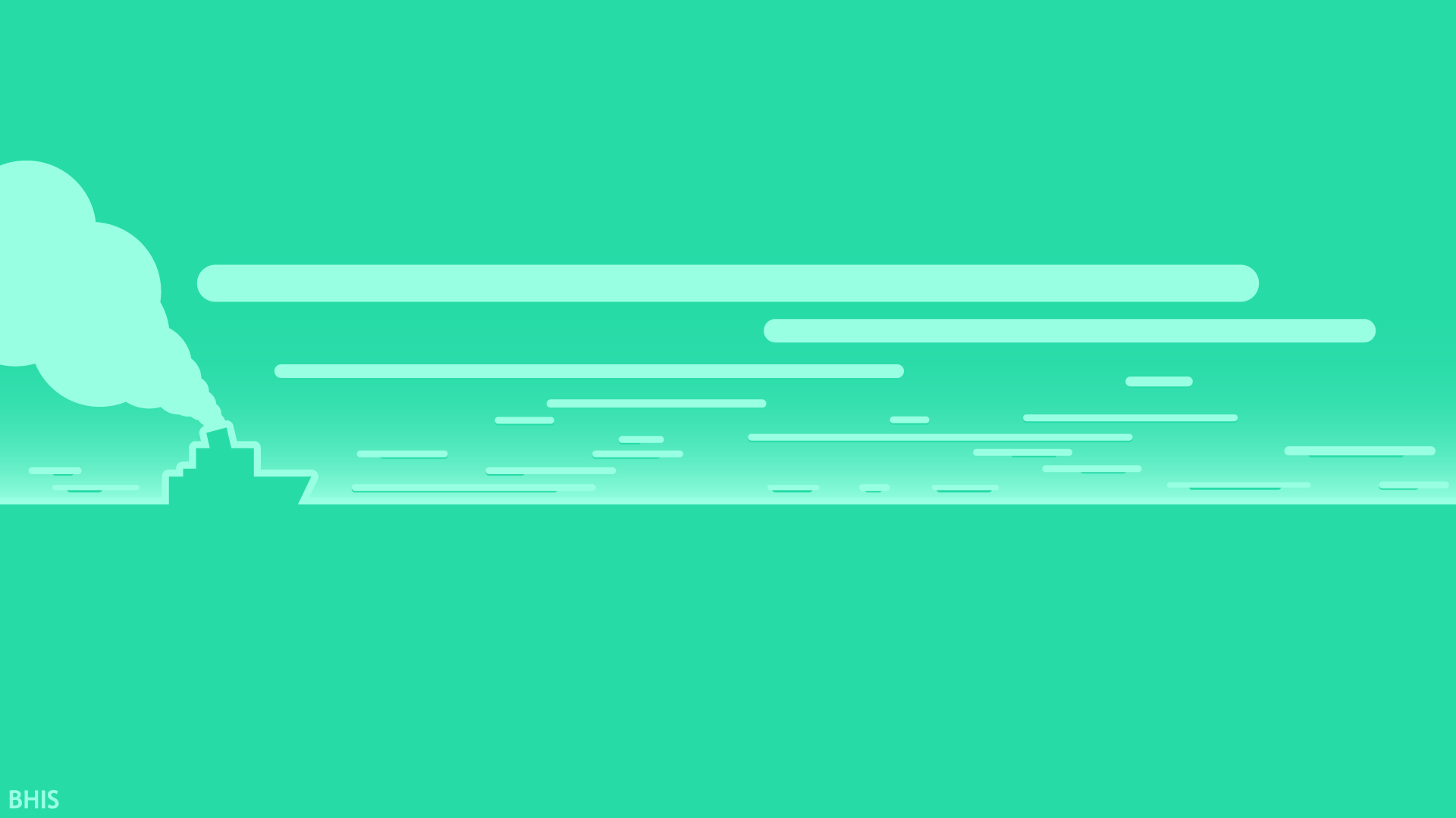 Minimalist illustration of a ship emitting smoke HD Wallpaper