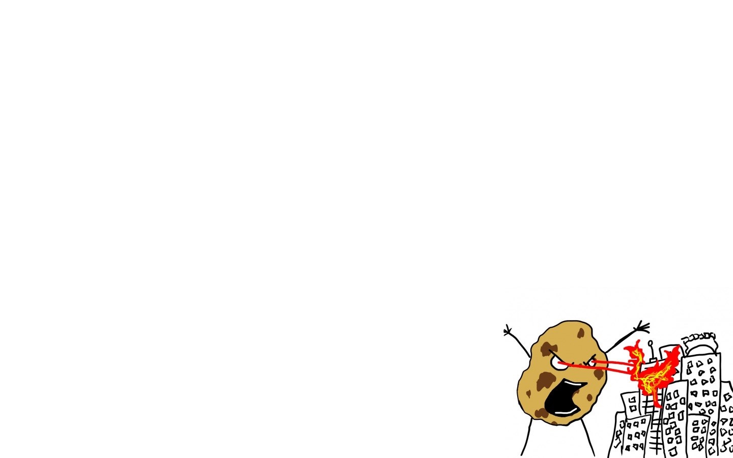 Cookie monster attacking city with laser eyes HD Wallpaper