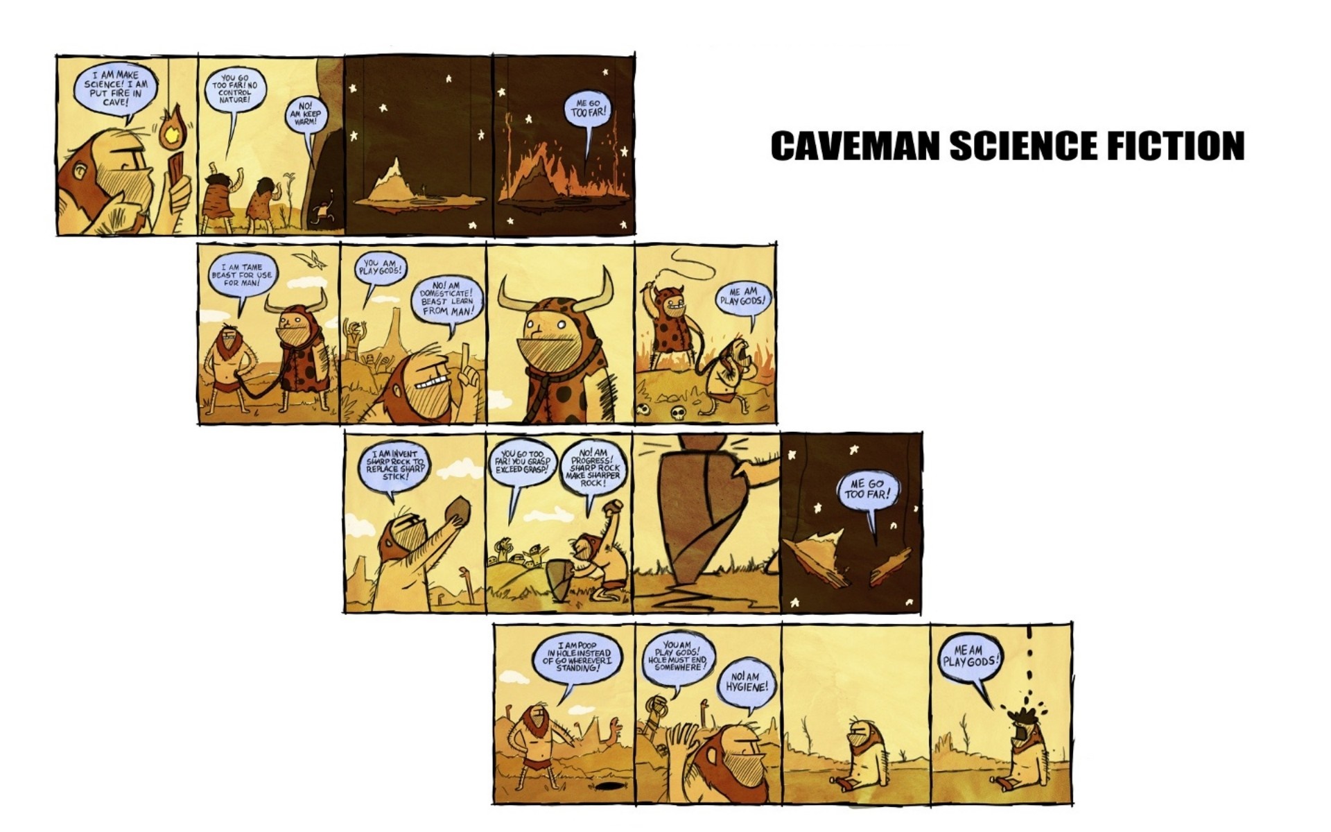 Caveman Science Fiction comic strip HD Wallpaper