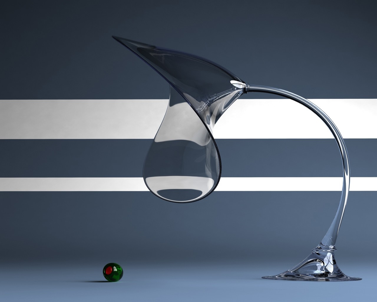 Abstract glass sculpture with a marble HD Wallpaper