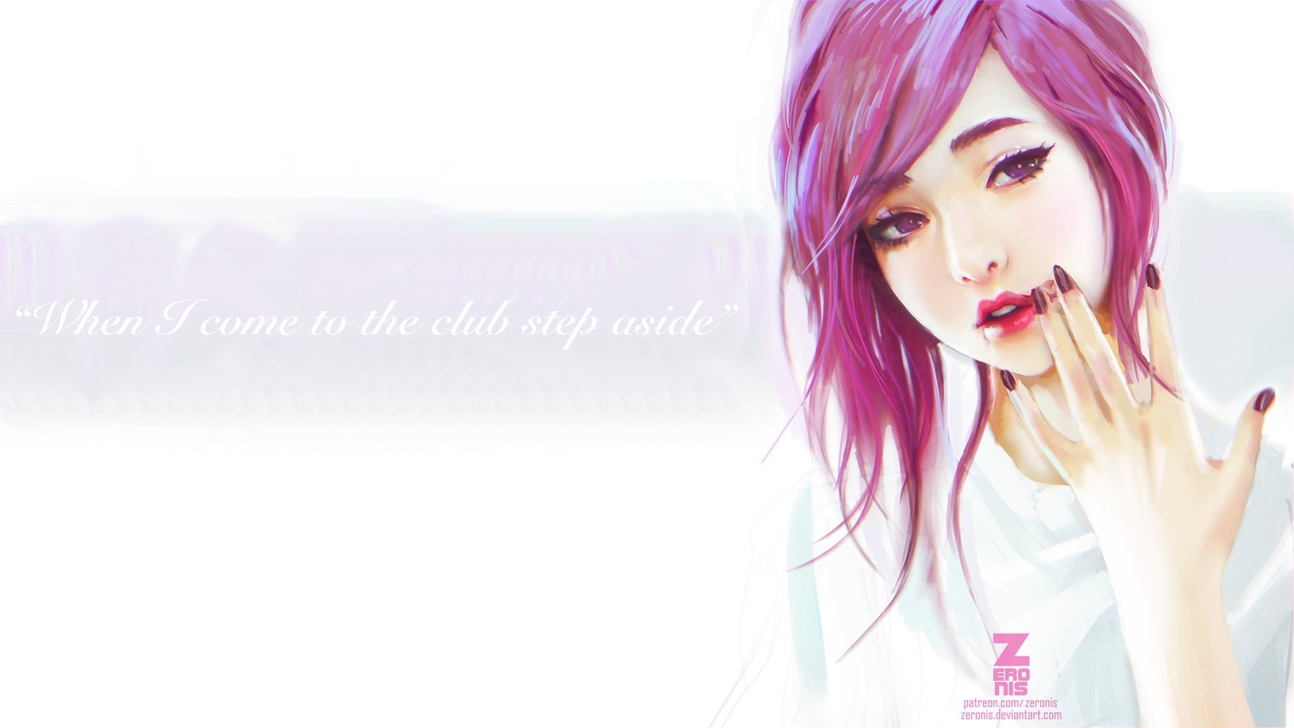 Zeronis Anime Girl with Pink Hair and Intense Gaze HD Wallpaper