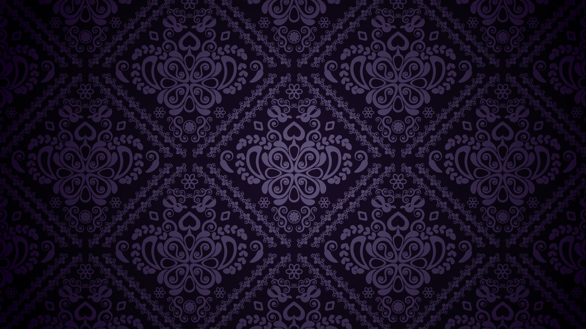 Purple damask pattern with floral motifs HD Wallpaper